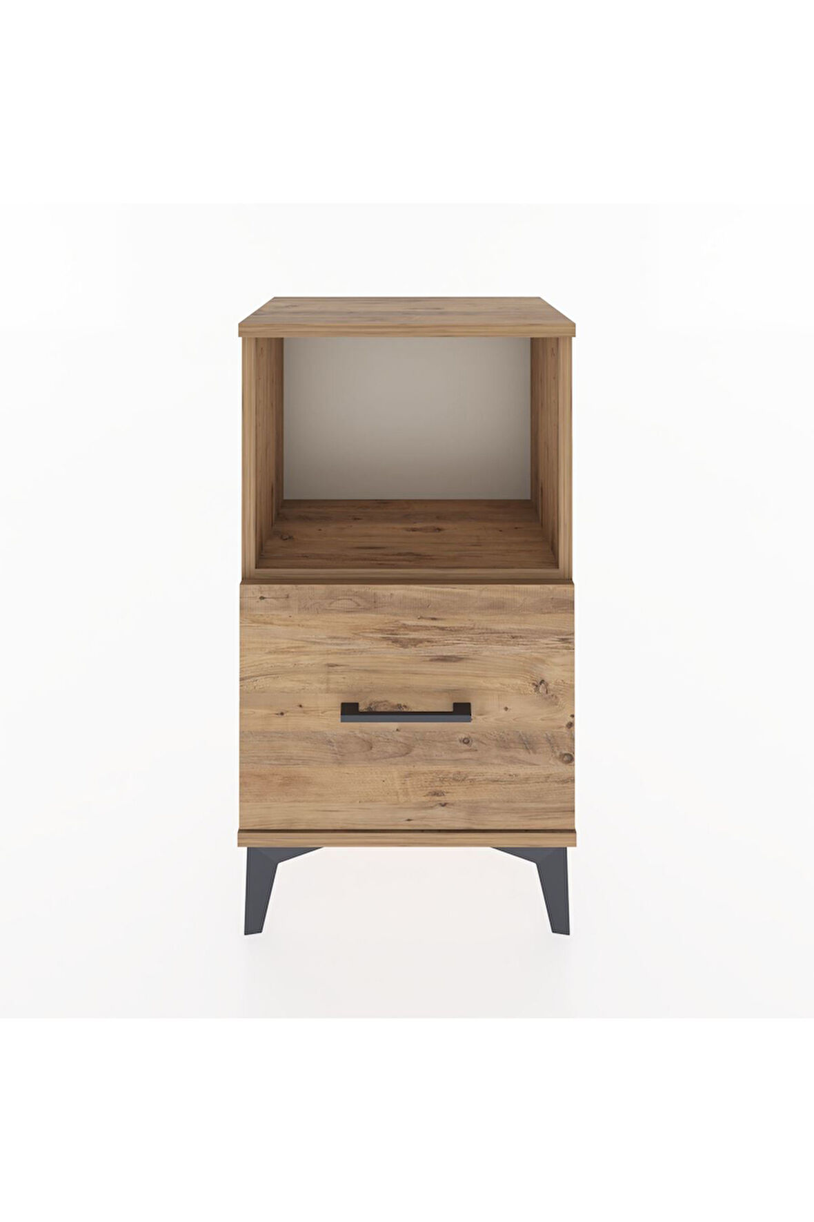 Arges Komodin Tek Raflı Tek Çekmeceli 44x30x80 Çam-Çam