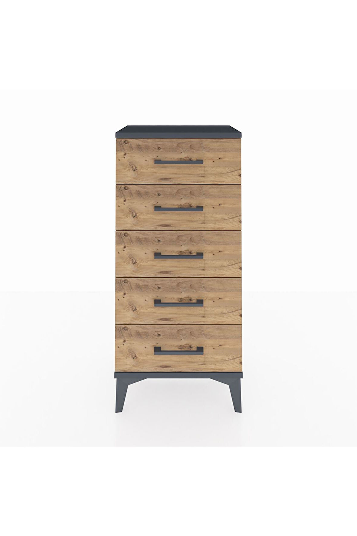 Arges Komodin 5 Çekmeceli 44x30x96 Antrasit-Çam