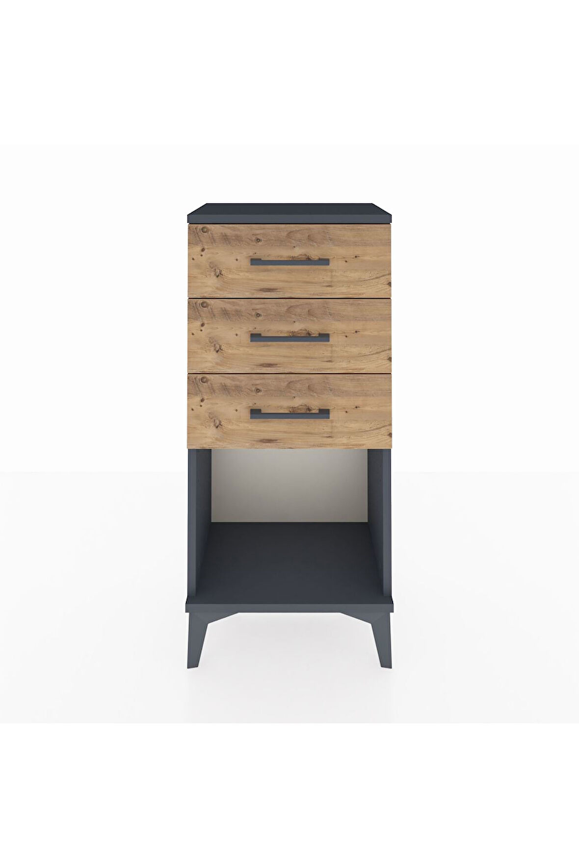 Arges Komodin 3 Çekmeceli 44x30x96 Antrasit-Çam
