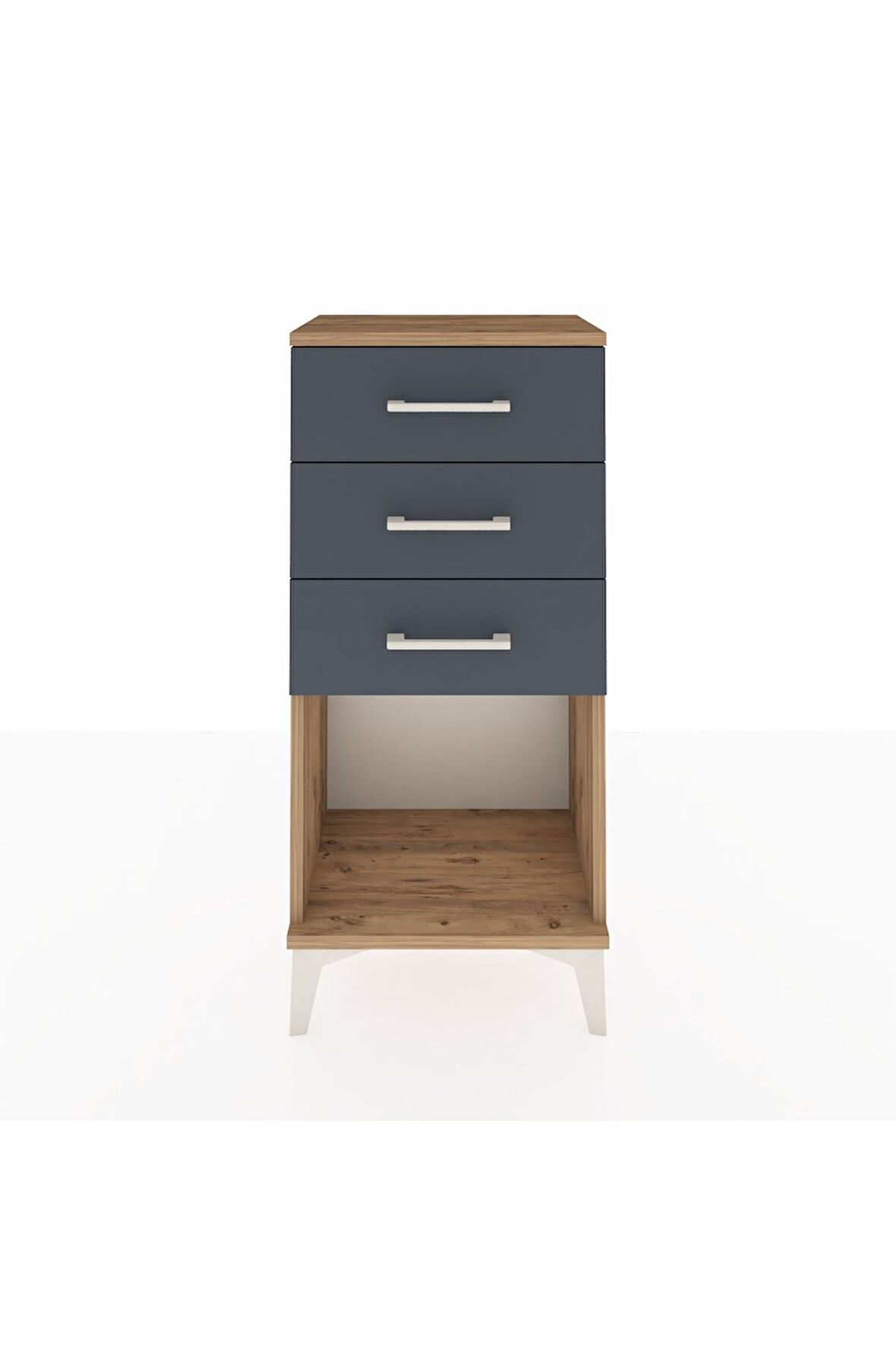 Arges Komodin 3 Çekmeceli 44x30x96 Çam-Antrasit