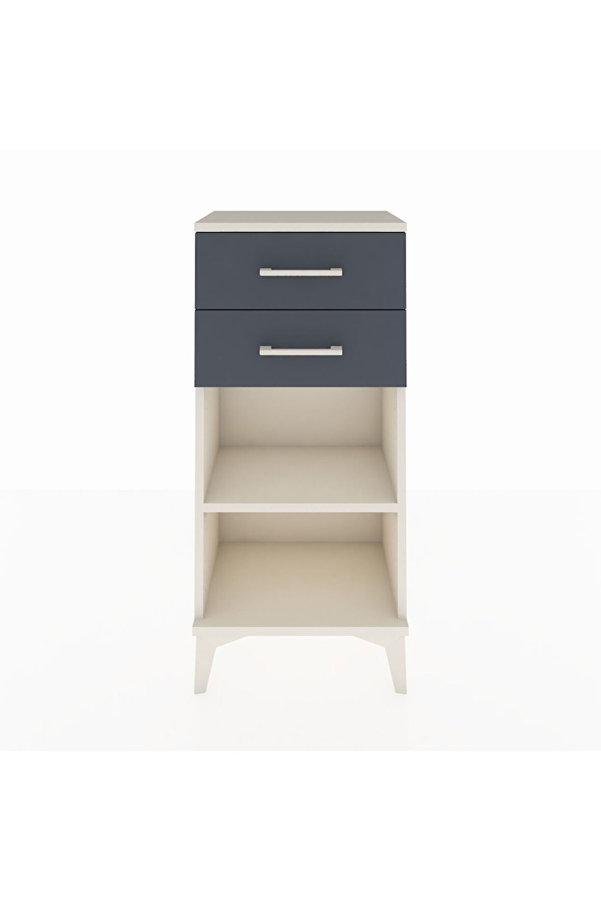 Arges Komodin Tek Raflı 2 Çekmeceli 44x30x96 Aytaşı-Antrasit