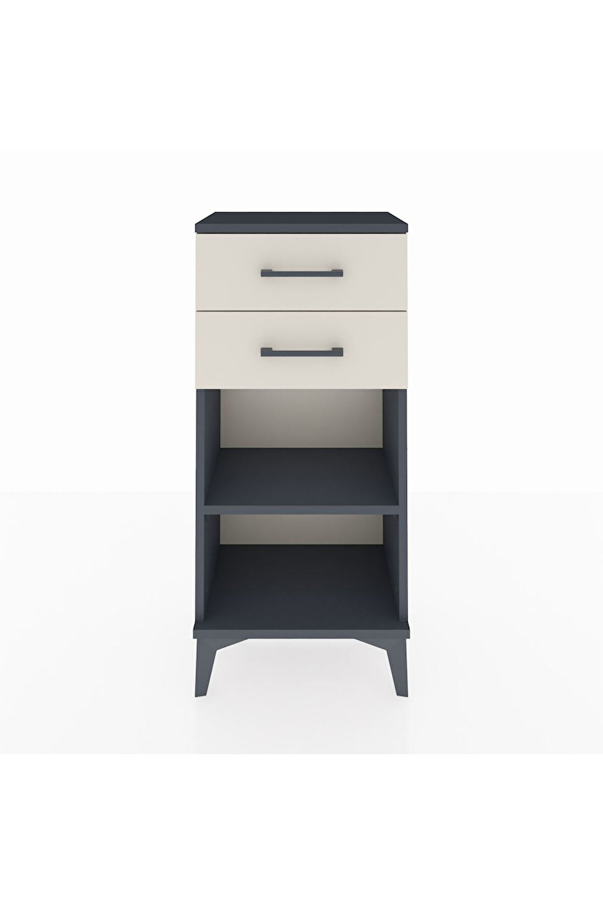 Arges Komodin Tek Raflı 2 Çekmeceli 44x30x96 Antrasit-Aytaşı