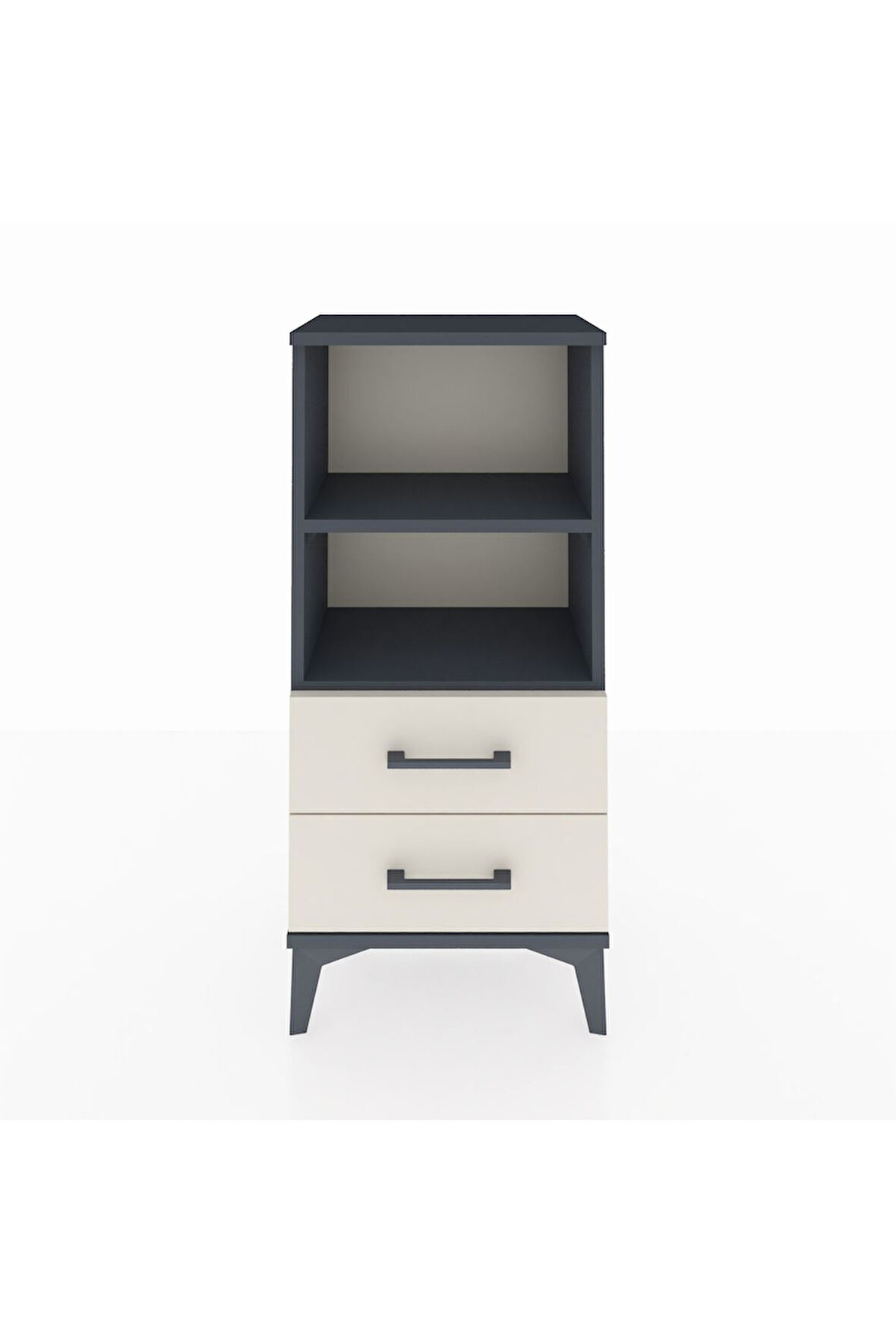Arges Komodin 2 Raflı 2 Çekmeceli 44x30x96 Antrasit-Aytaşı