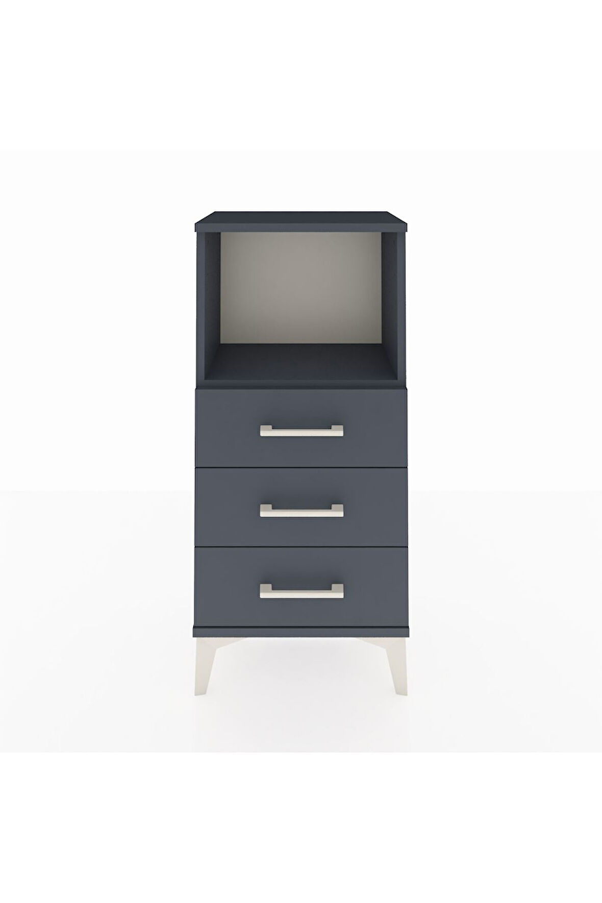 Arges Komodin Tek Raflı 3 Çekmeceli 44x30x96 Antrasit-Antrasit