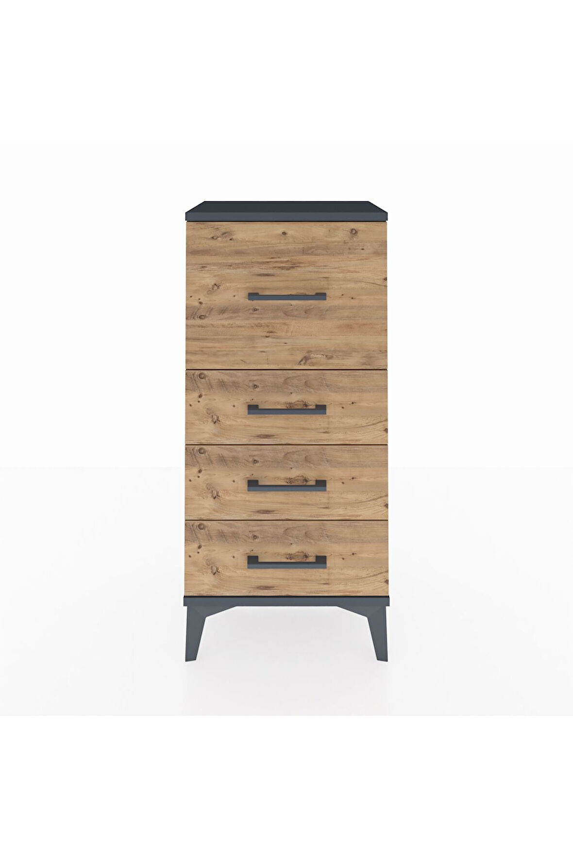 Arges Komodin 4 Çekmeceli 44x30x96 Antrasit-Çam
