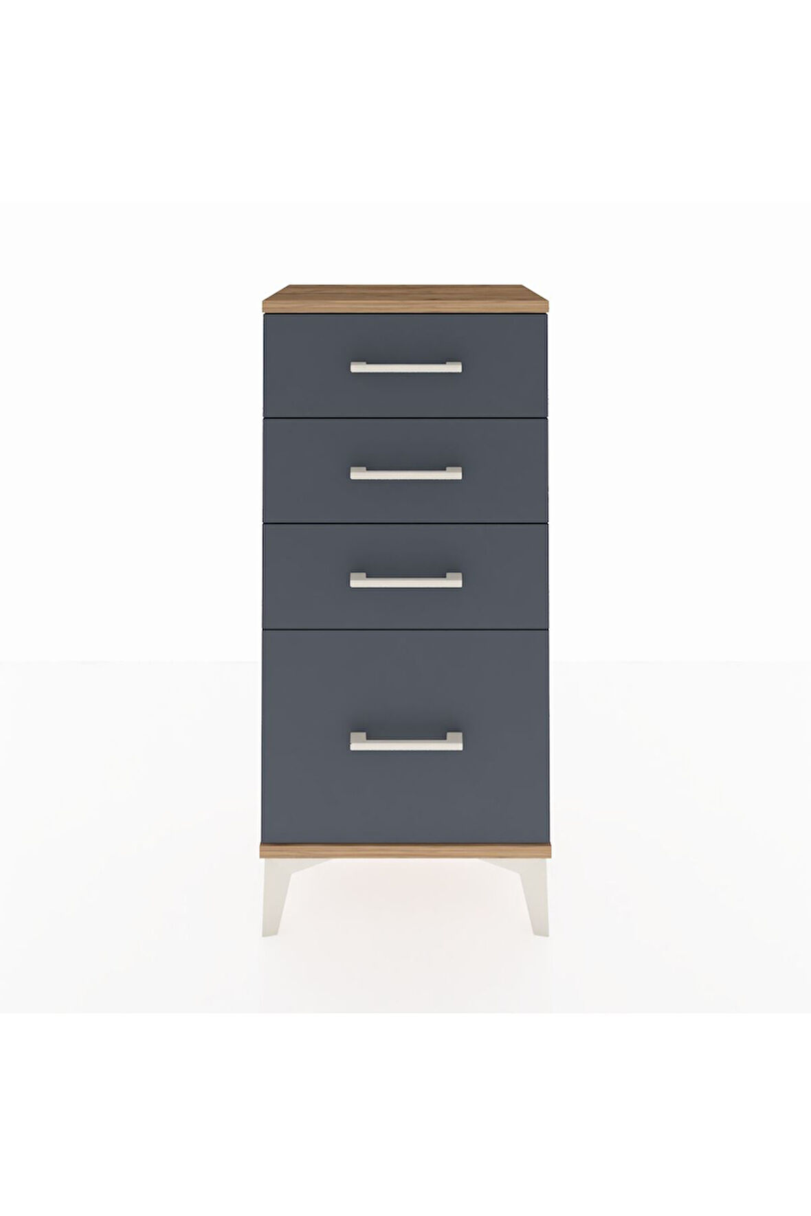 Arges Komodin 4 Çekmeceli 44x30x96 Çam-Antrasit