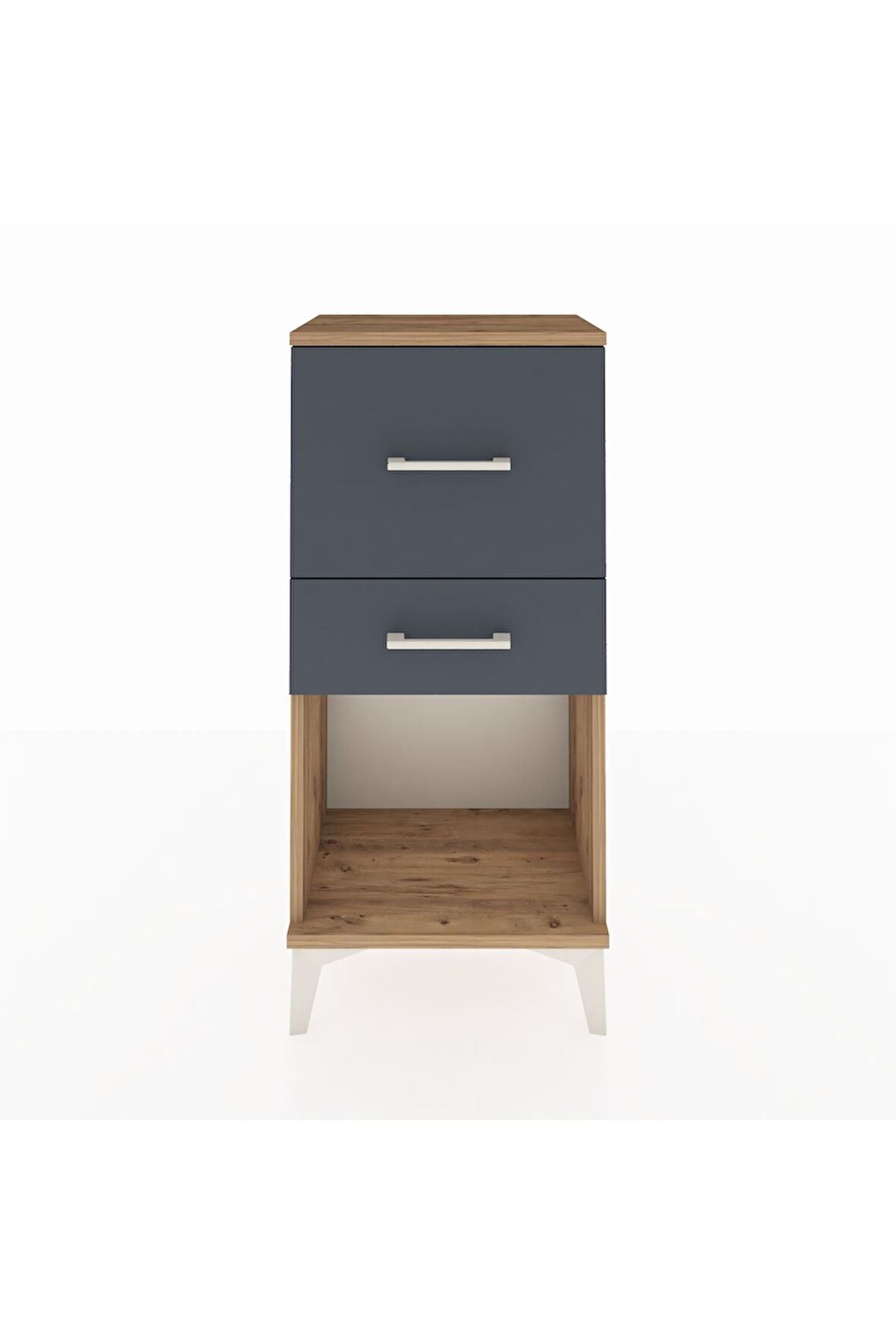 Arges Komodin 2 Çekmeceli 44x30x96 Çam-Antrasit