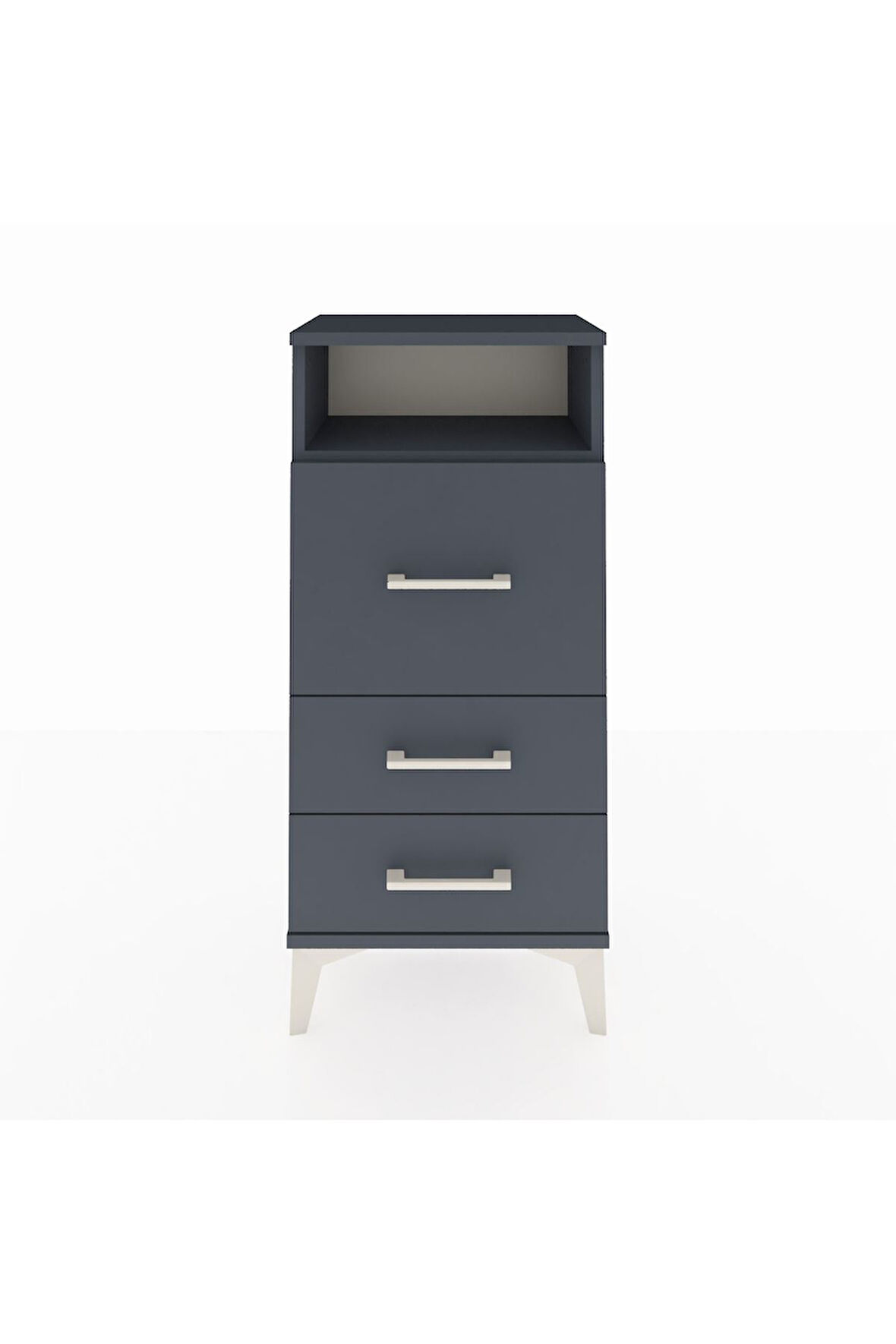 Arges Komodin Tek Raflı 3 Çekmeceli 44x30x96 Antrasit-Antrasit