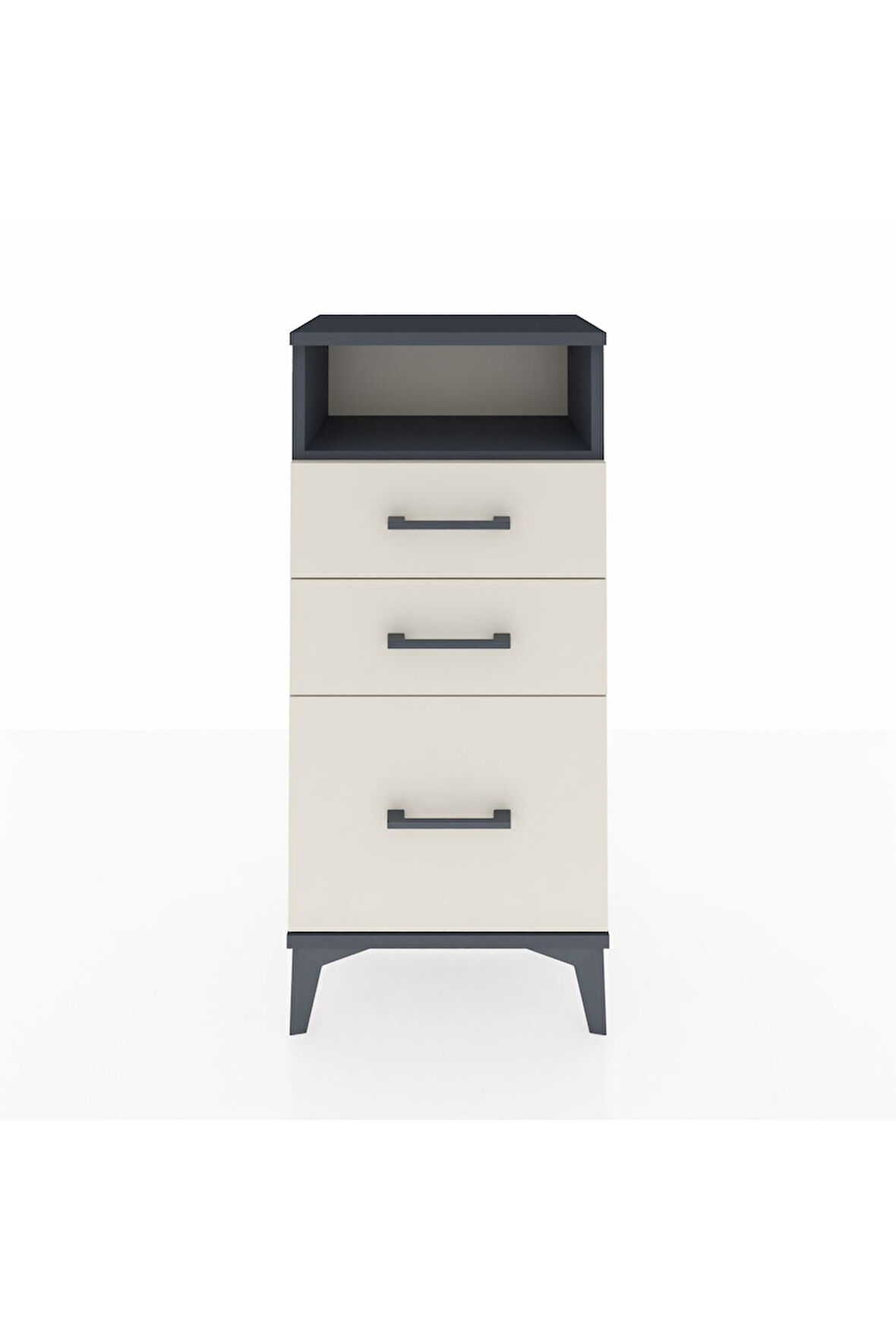 Arges Komodin Tek Raflı 3 Çekmeceli 44x30x96 Antrasit-Aytaşı