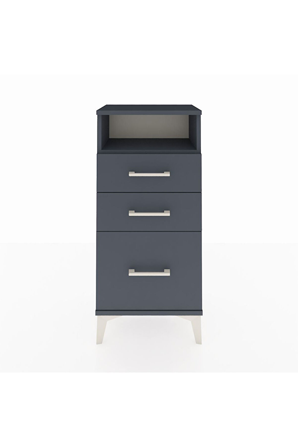 Arges Komodin Tek Raflı 3 Çekmeceli 44x30x96 Antrasit-Antrasit