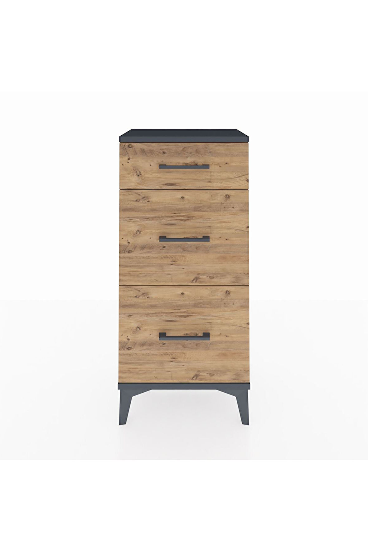 Arges Komodin 3 Çekmeceli 44x30x96 Antrasit-Çam