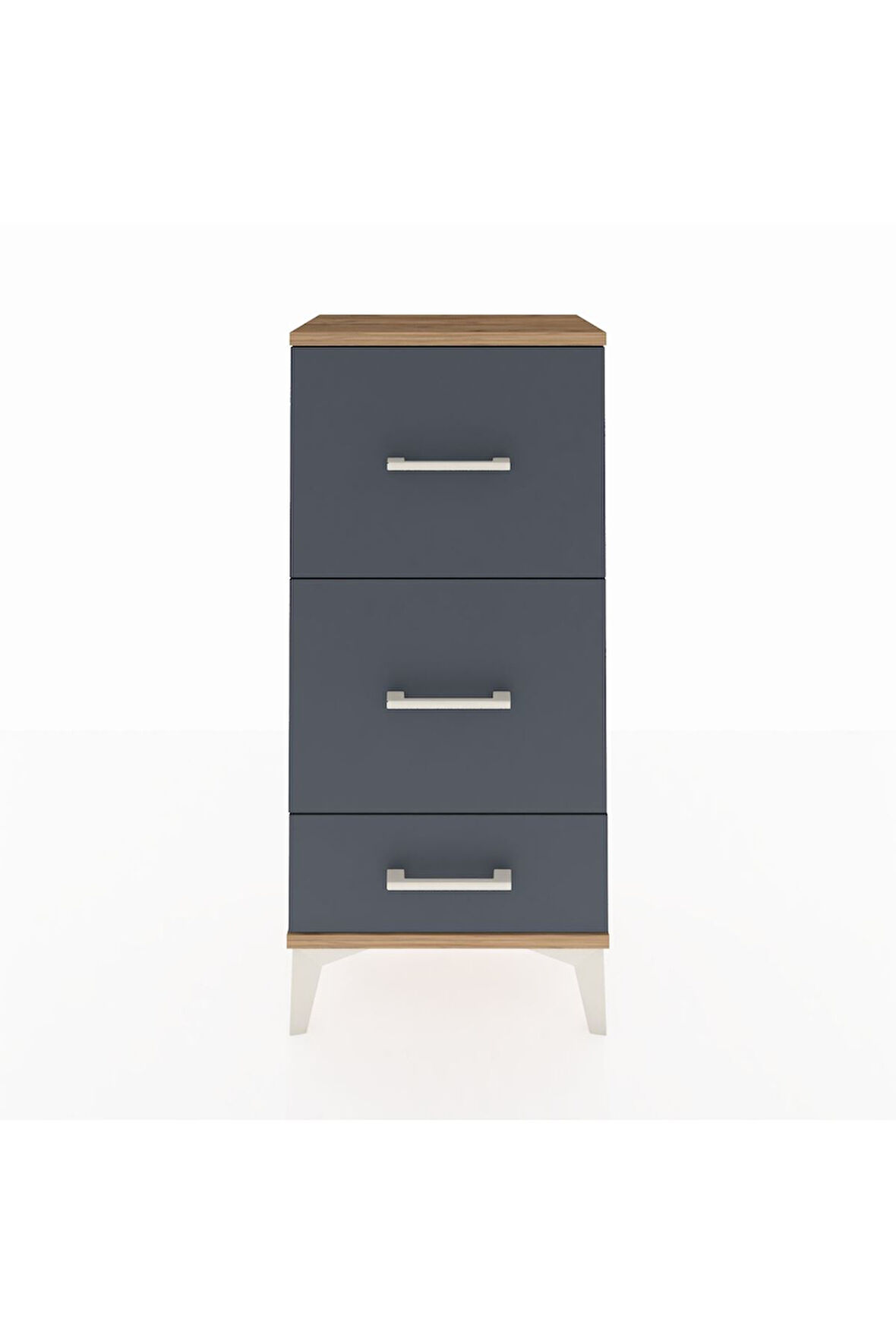 Arges Komodin 3 Çekmeceli 44x30x96 Çam-Antrasit