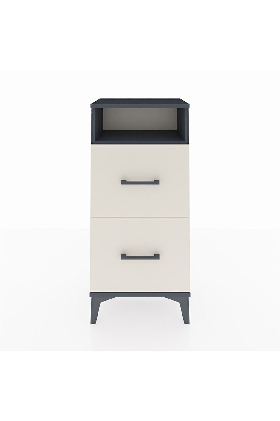 Arges Komodin Tek Raflı 2 Çekmeceli 44x30x96 Antrasit-Aytaşı