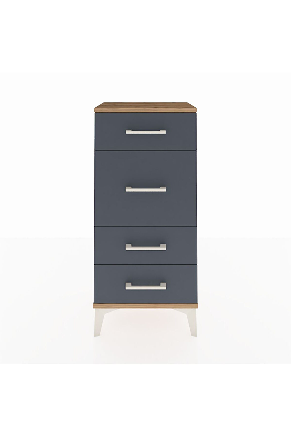 Arges Komodin 4 Çekmeceli 44x30x96 Çam-Antrasit