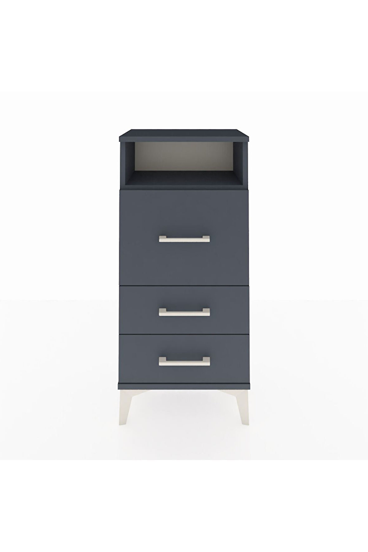 Arges Komodin Tek Raflı 3 Çekmeceli 44x30x96 Antrasit-Antrasit