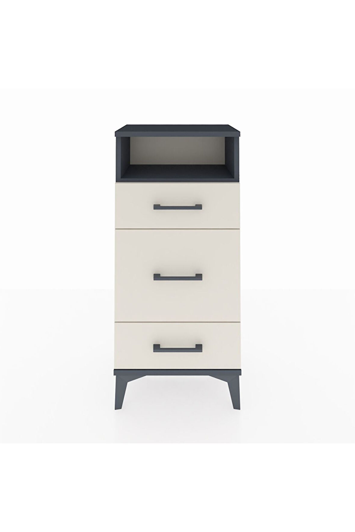 Arges Komodin Tek Raflı 3 Çekmeceli 44x30x96 Antrasit-Aytaşı