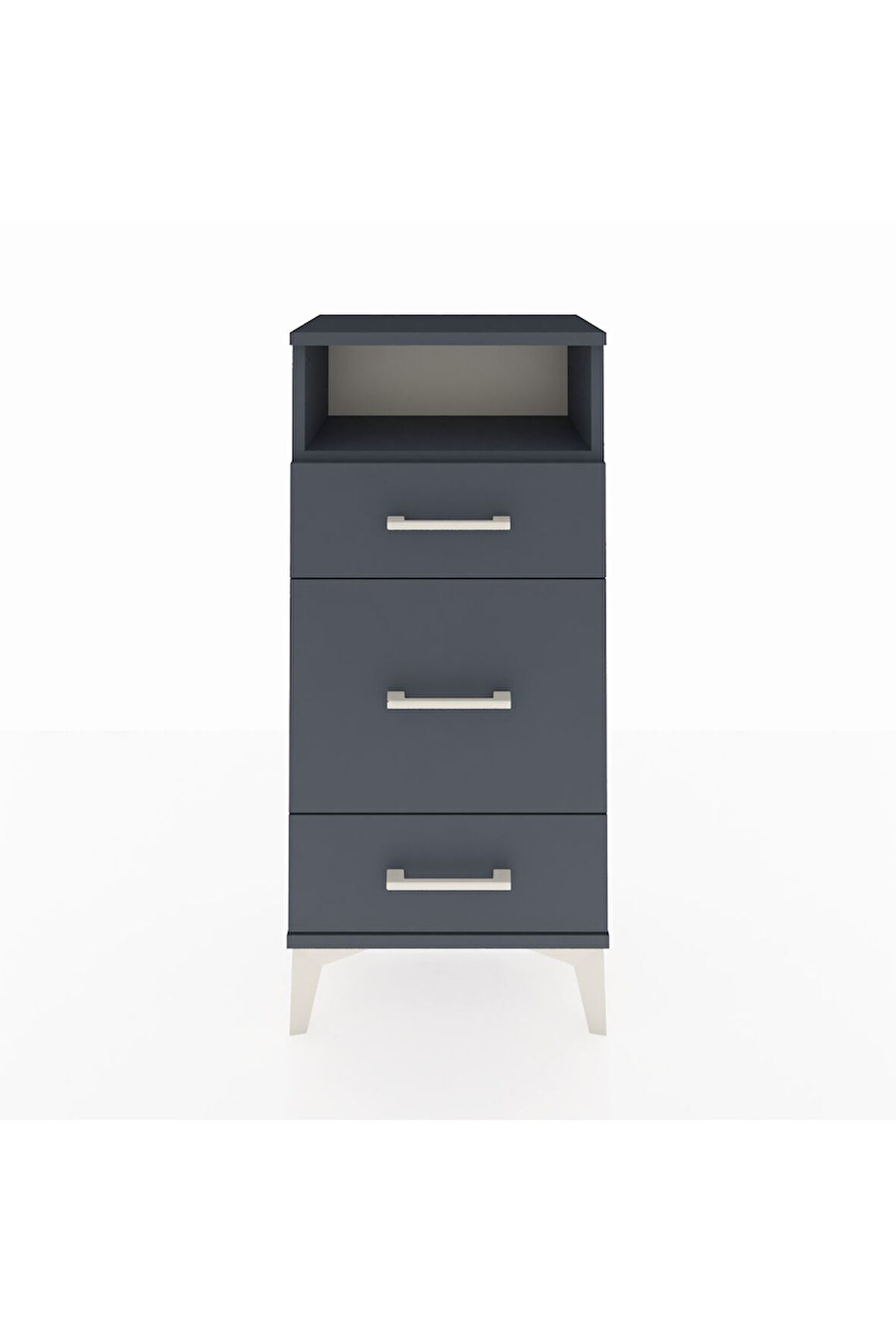 Arges Komodin Tek Raflı 3 Çekmeceli 44x30x96 Antrasit-Antrasit