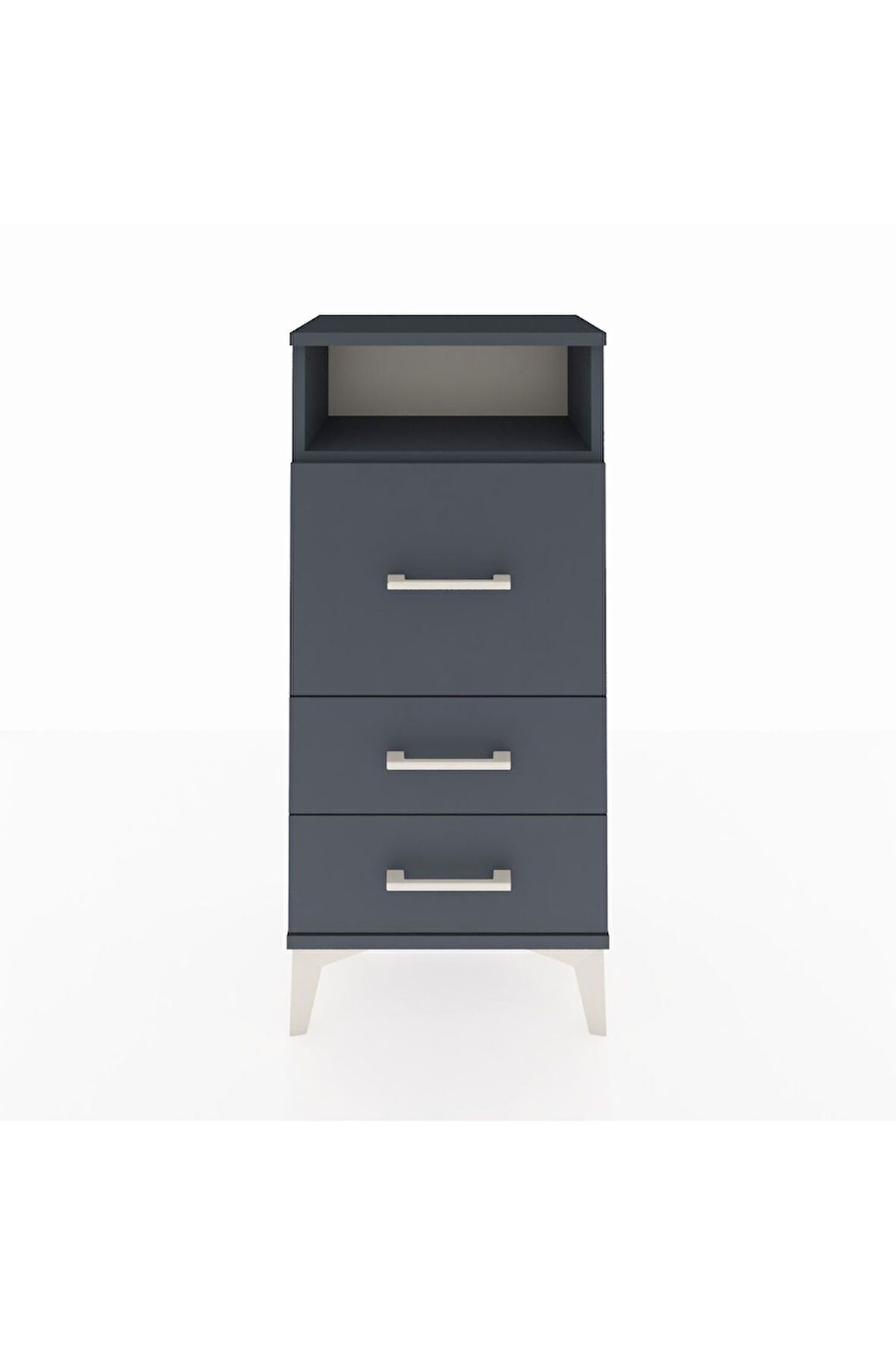 Arges Komodin Tek Raflı 3 Çekmeceli 44x30x96 Antrasit-Antrasit