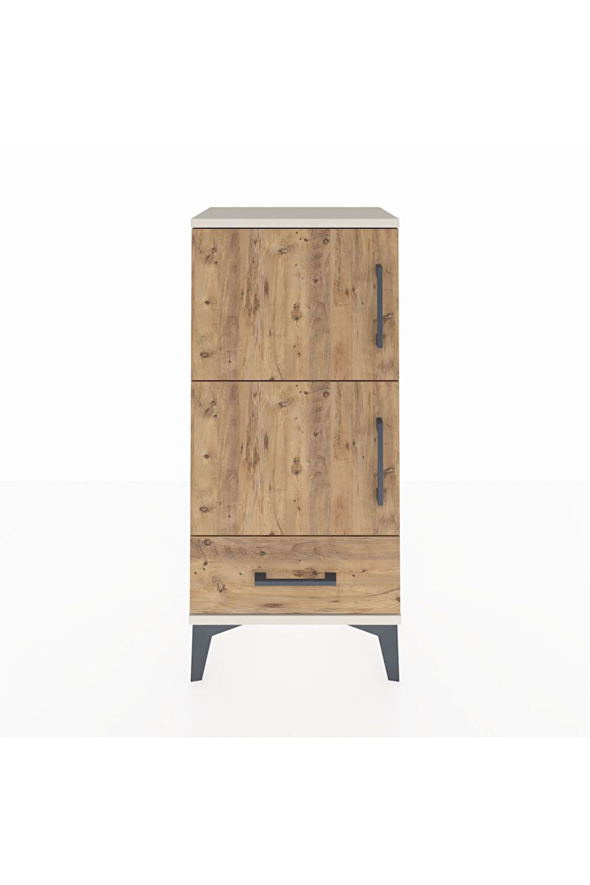 Arges Komodin 4 Raflı Tek Çekmeceli 2 Kapaklı 44x30x96 Aytaşı-Çam