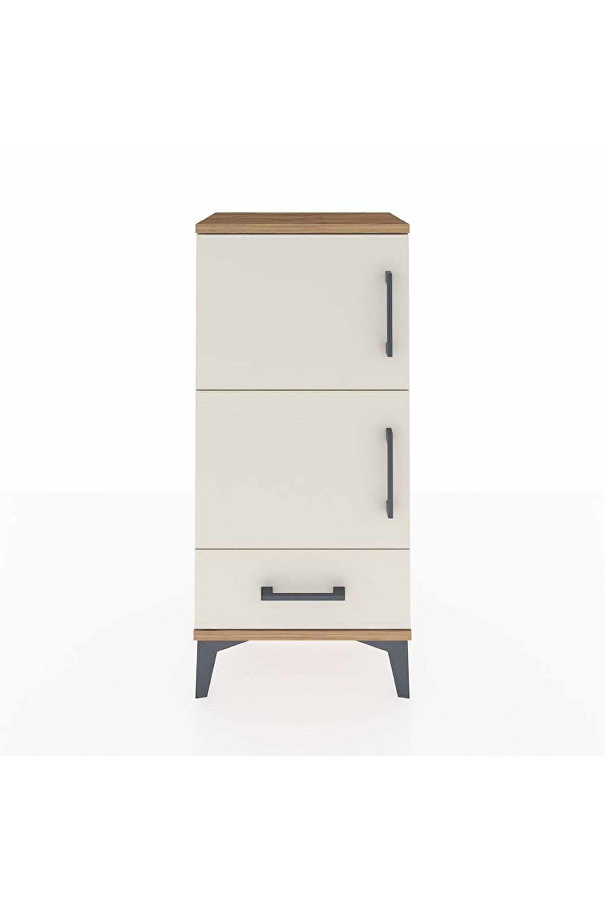 Arges Komodin 4 Raflı Tek Çekmeceli 2 Kapaklı 44x30x96 Çam-Aytaşı