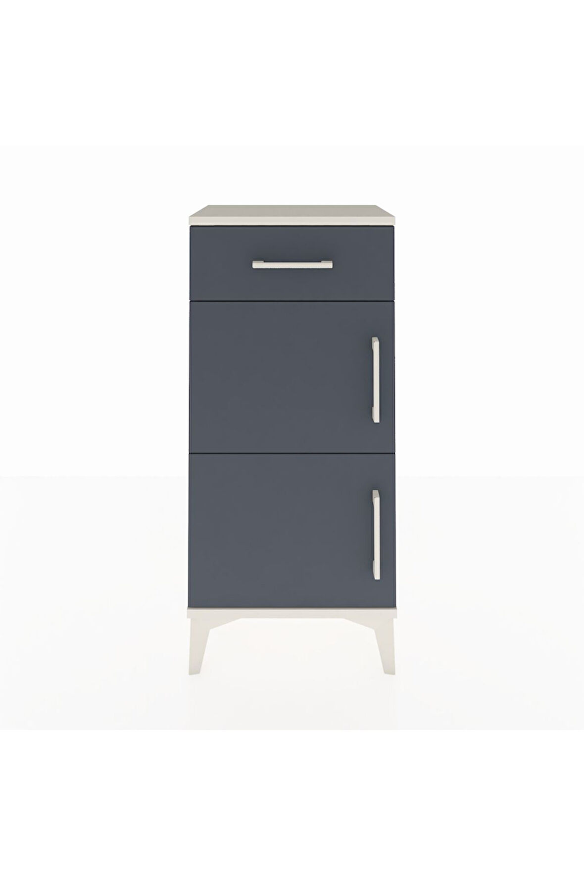 Arges Komodin Tek Raflı Tek Çekmeceli 2 Kapaklı 44x30x96 Aytaşı-Antrasit