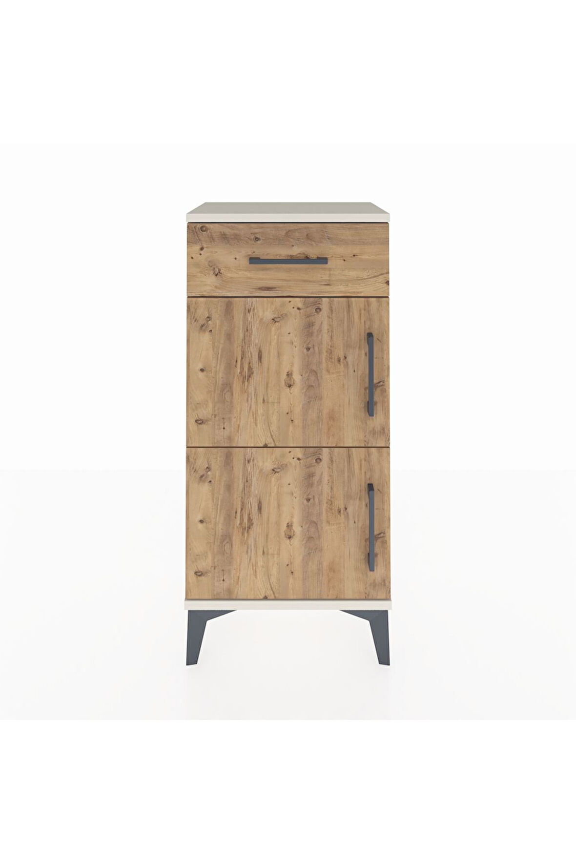 Arges Komodin Tek Raflı Tek Çekmeceli 2 Kapaklı 44x30x96 Aytaşı-Çam