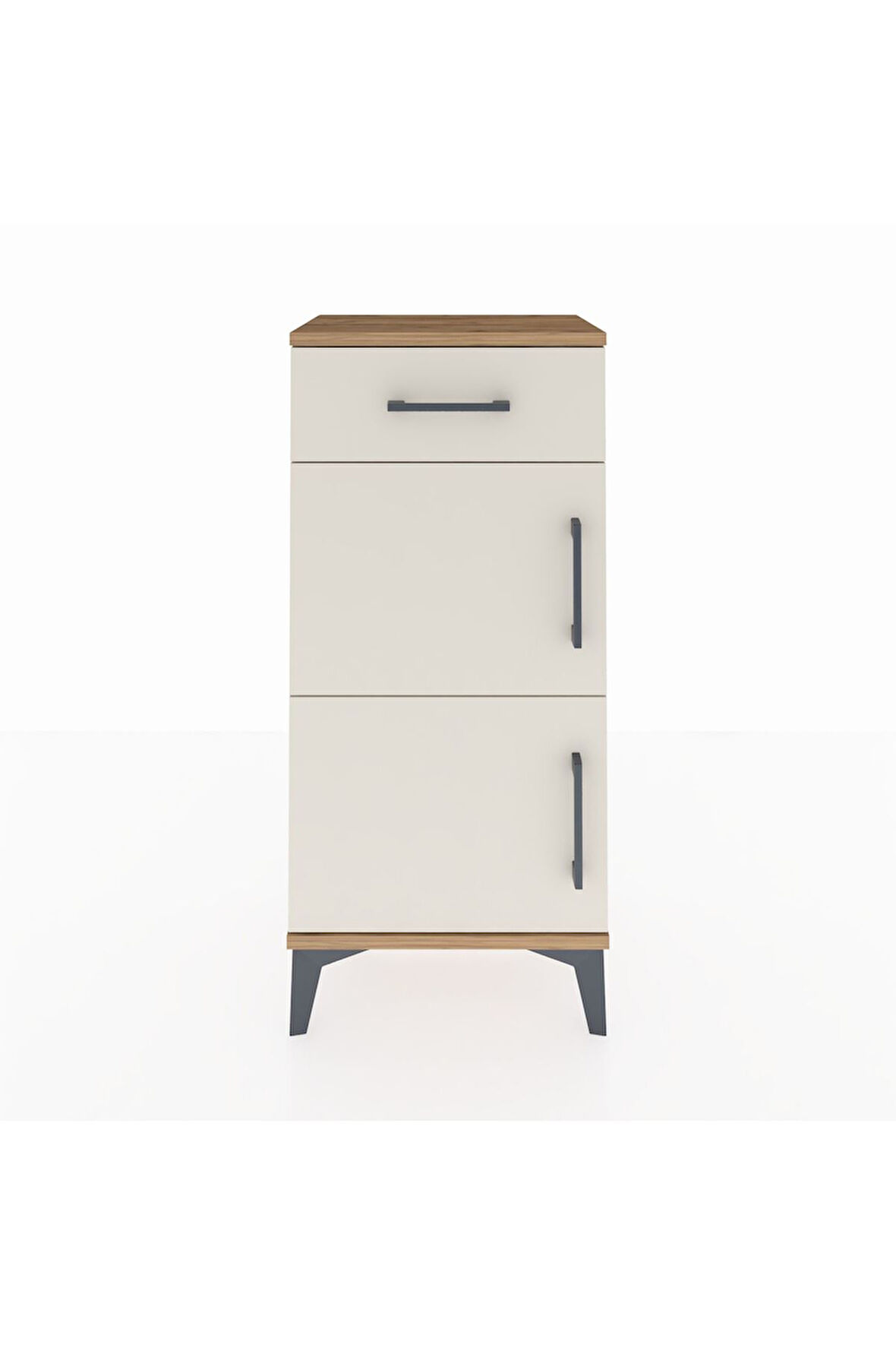 Arges Komodin Tek Raflı Tek Çekmeceli 2 Kapaklı 44x30x96 Çam-Aytaşı