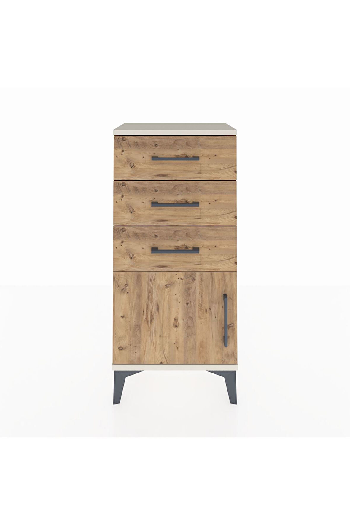 Arges Komodin 3 Çekmeceli Tek Kapaklı 44x30x96 Aytaşı-Çam