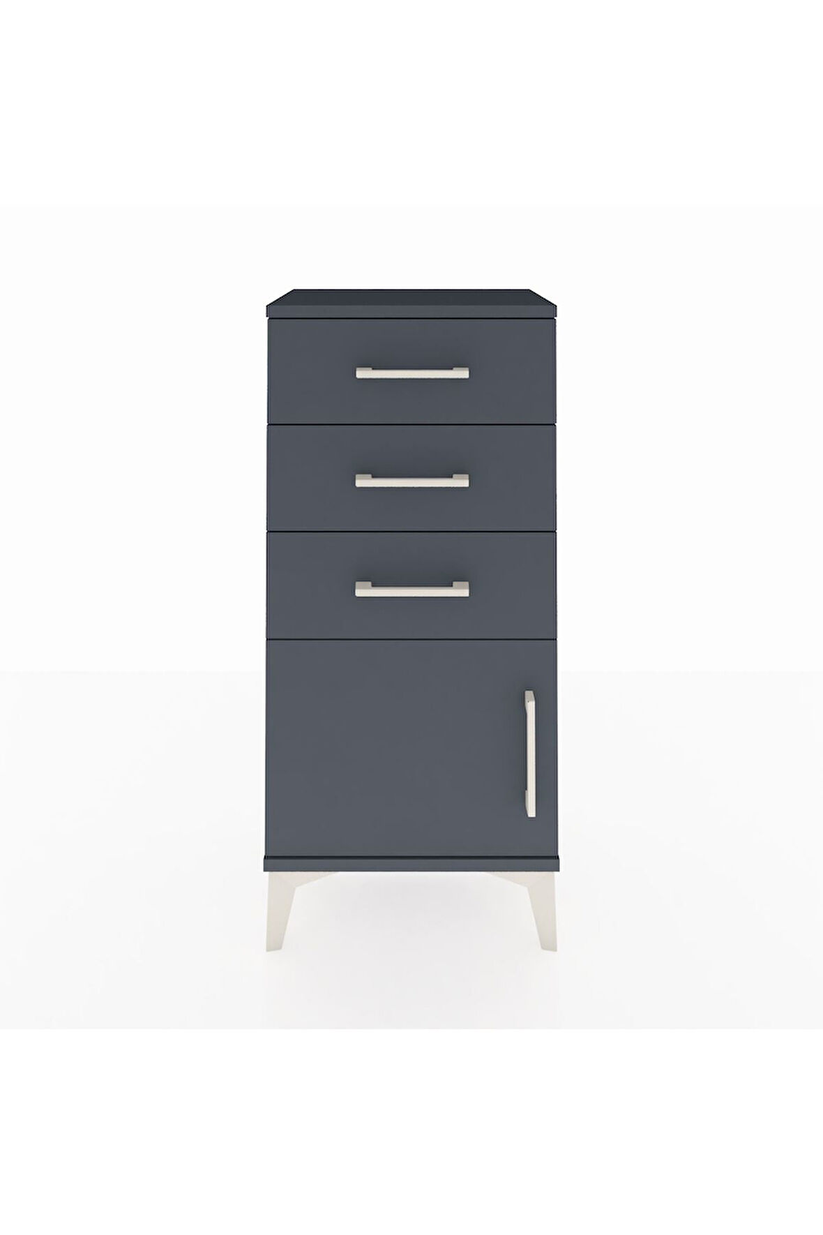 Arges Komodin 3 Çekmeceli Tek Kapaklı 44x30x96 Antrasit-Antrasit