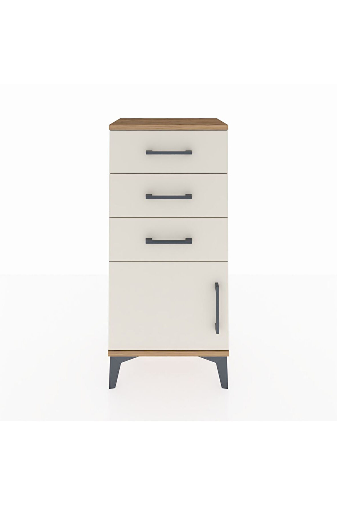 Arges Komodin 3 Çekmeceli Tek Kapaklı 44x30x96 Çam-Aytaşı