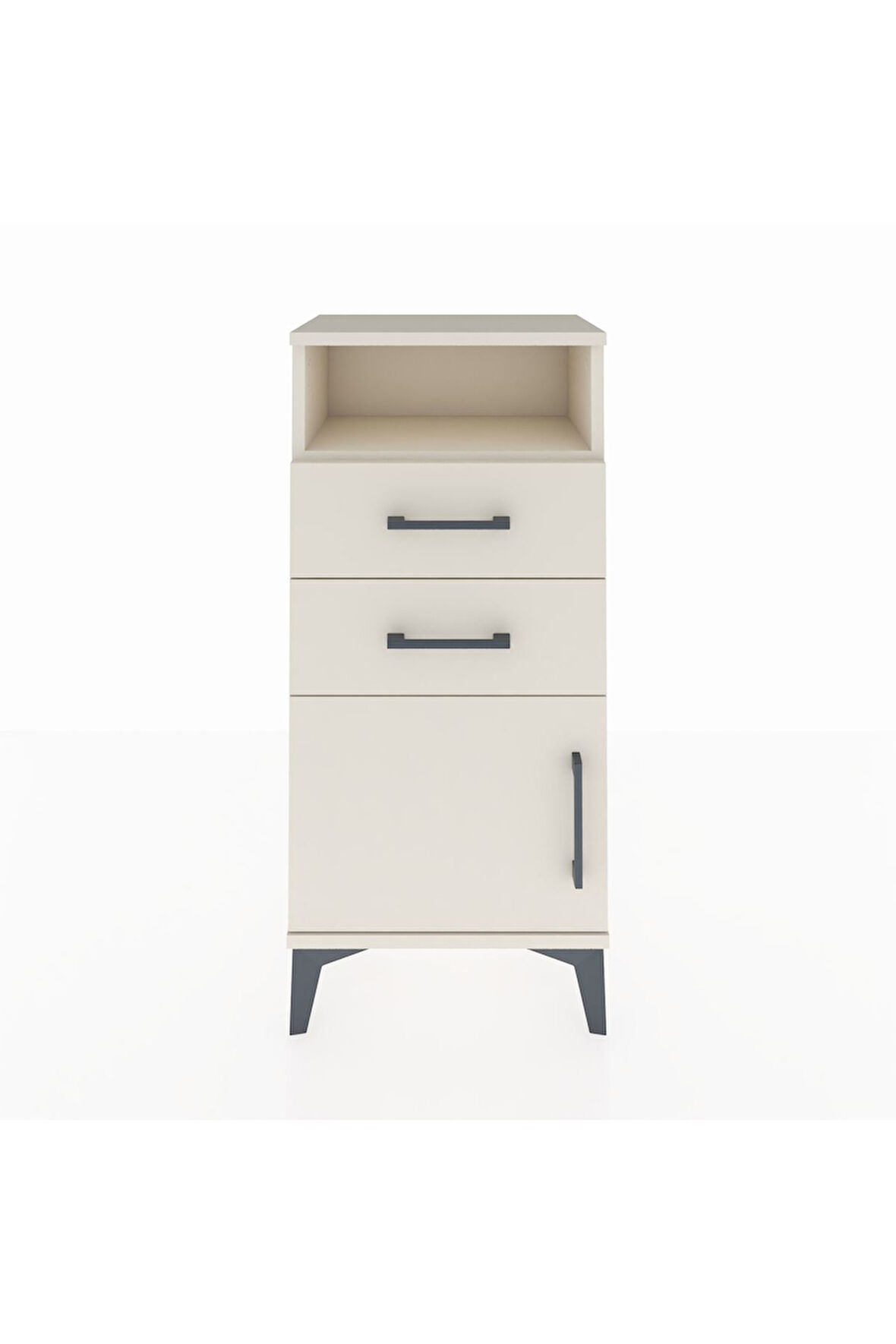 Arges Komodin Tek Raflı 2 Çekmeceli Tek Kapaklı 44x30x96 Aytaşı-Aytaşı