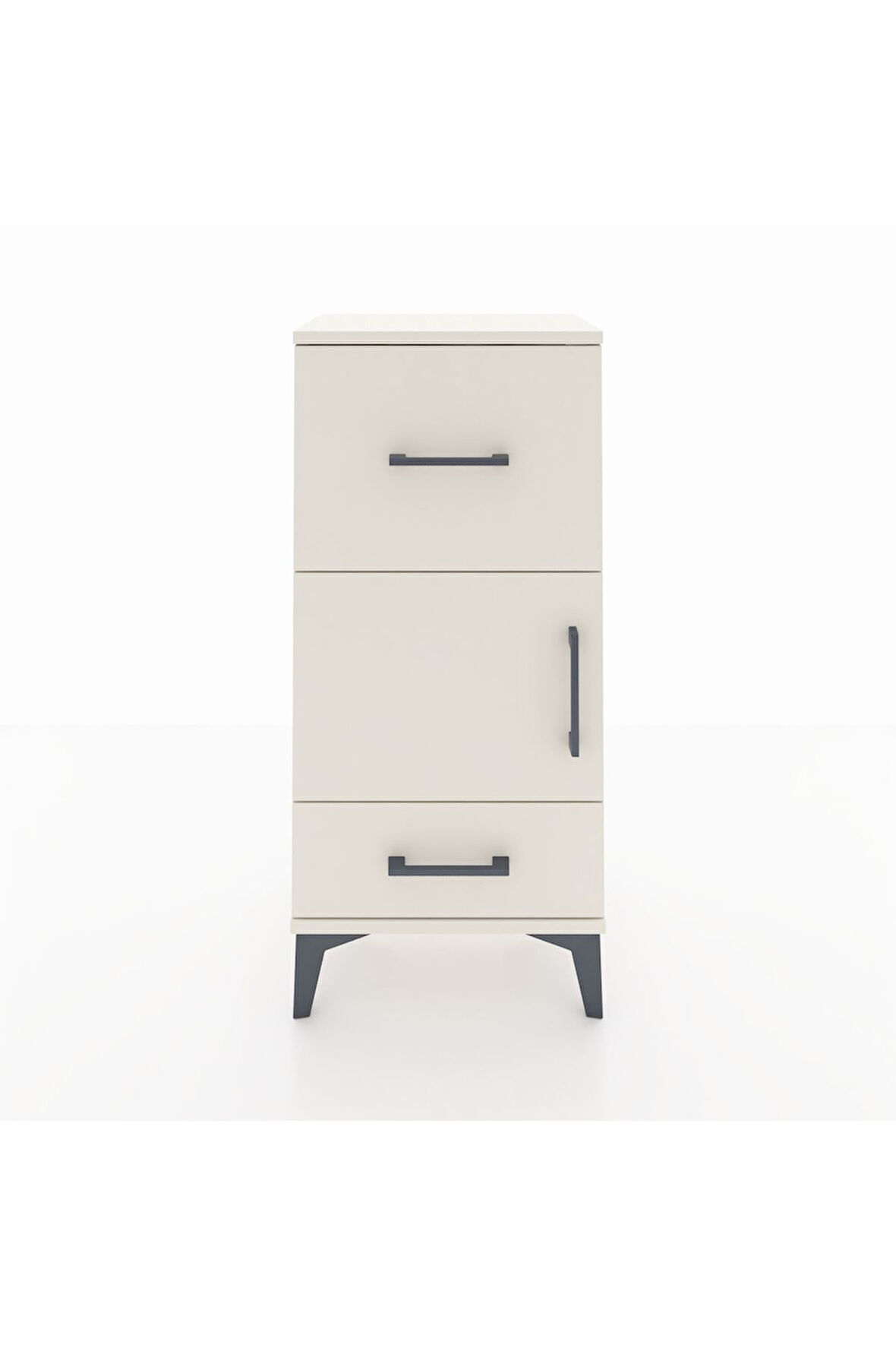 Arges Komodin Tek Raflı 2 Çekmeceli Tek Kapaklı 44x30x96 Aytaşı-Aytaşı