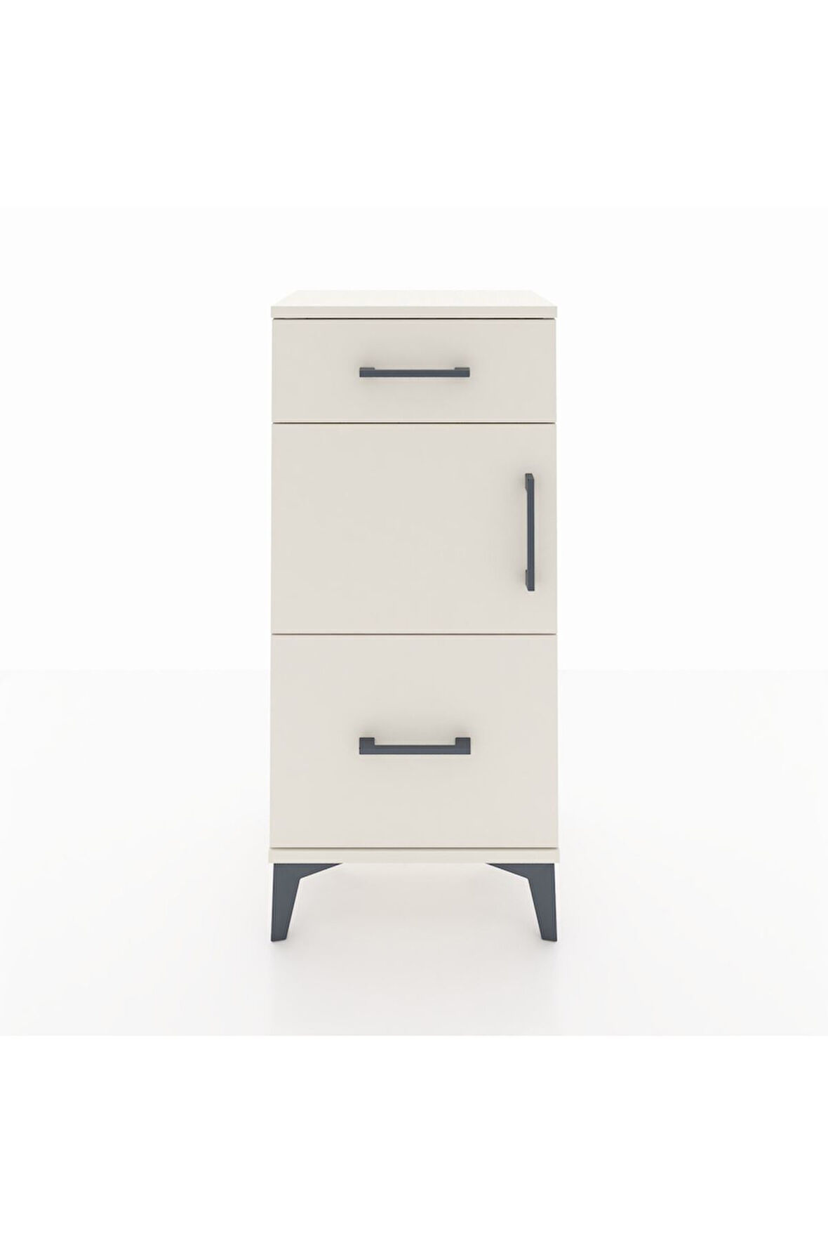 Arges Komodin Tek Raflı 2 Çekmeceli Tek Kapaklı 44x30x96 Aytaşı-Aytaşı