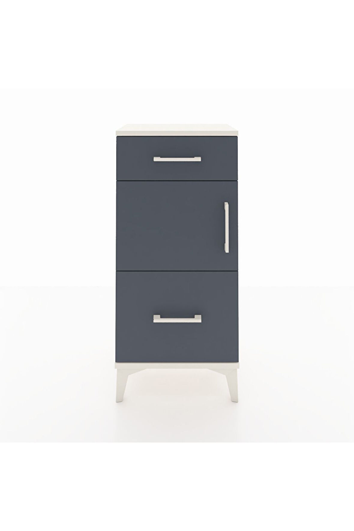 Arges Komodin Tek Raflı 2 Çekmeceli Tek Kapaklı 44x30x96 Aytaşı-Antrasit