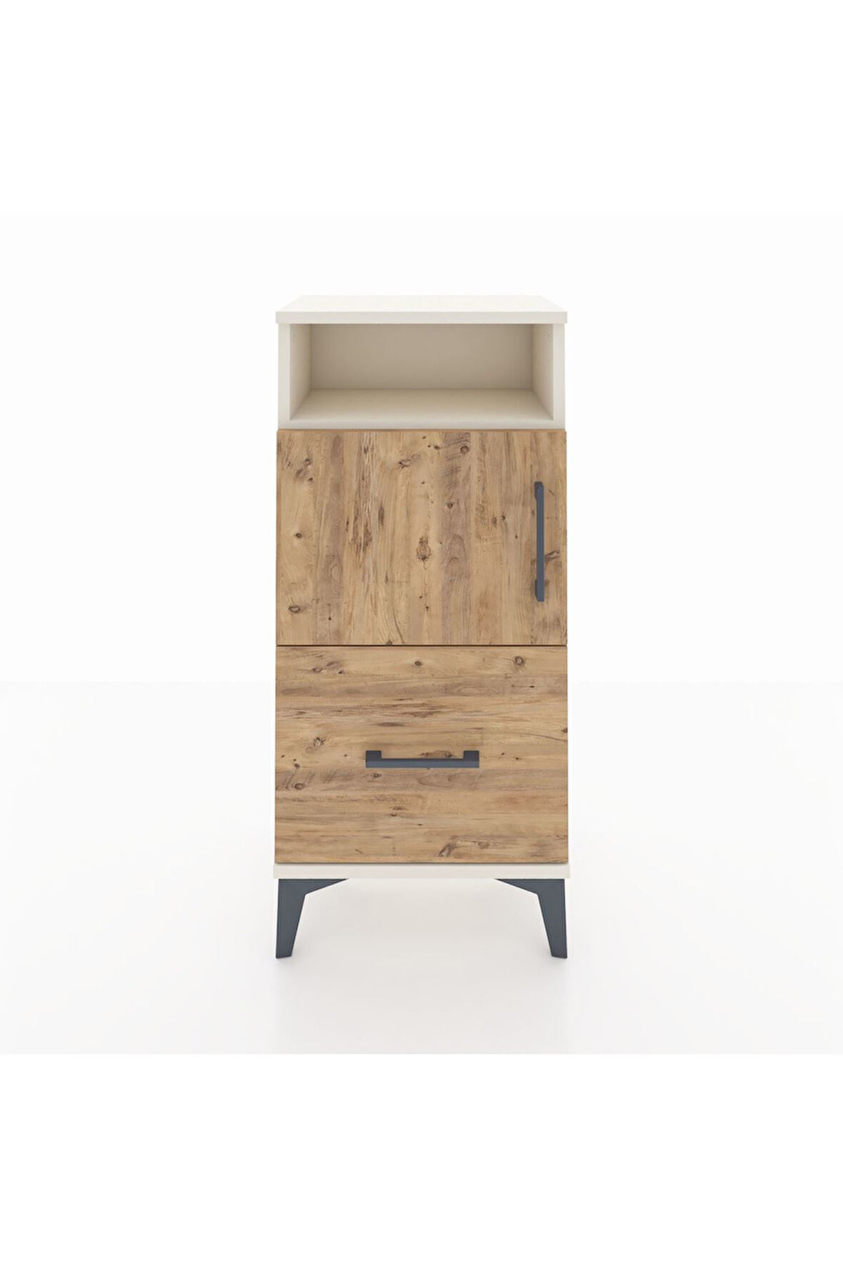 Arges Komodin 2 Raflı Tek Çekmeceli 2 Kapaklı 44x30x96 Aytaşı-Çam