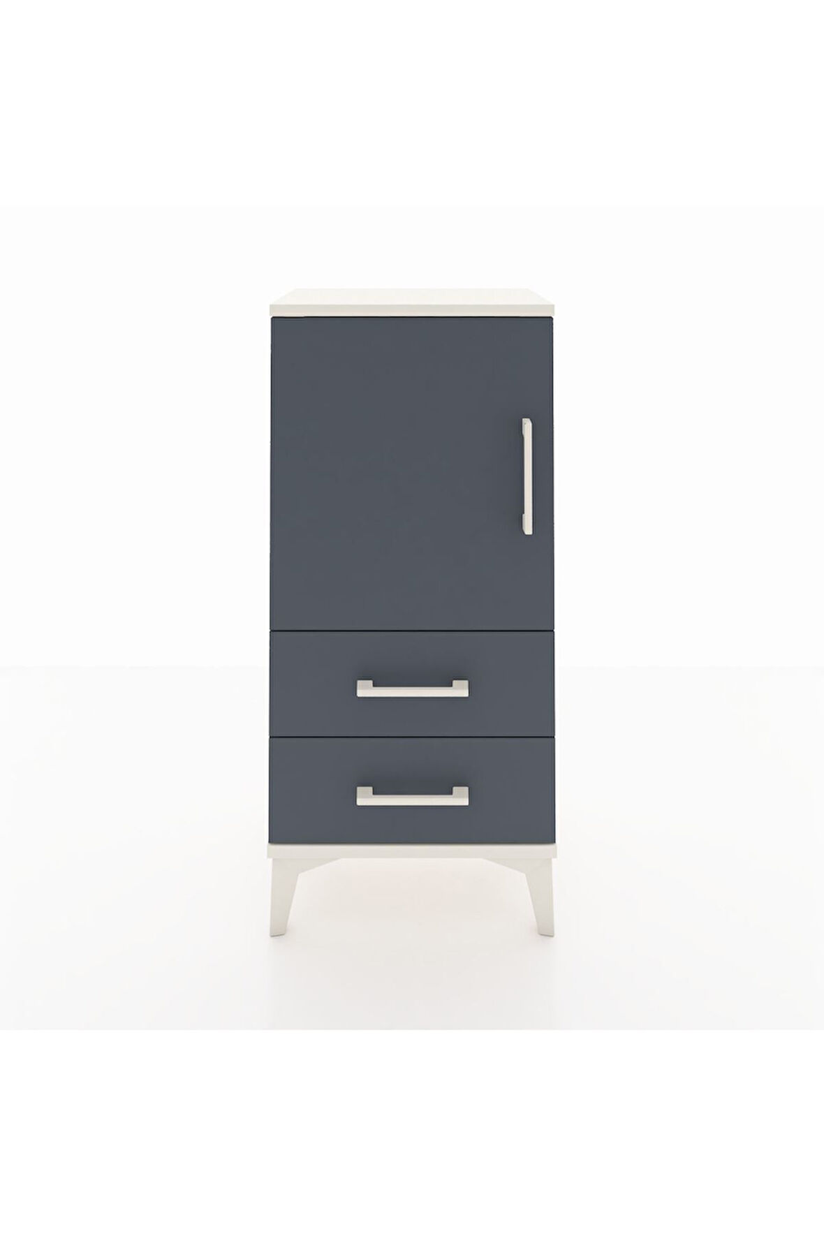 Arges Komodin 2 Raflı 2 Çekmeceli Tek Kapaklı 44x30x96 Aytaşı-Antrasit