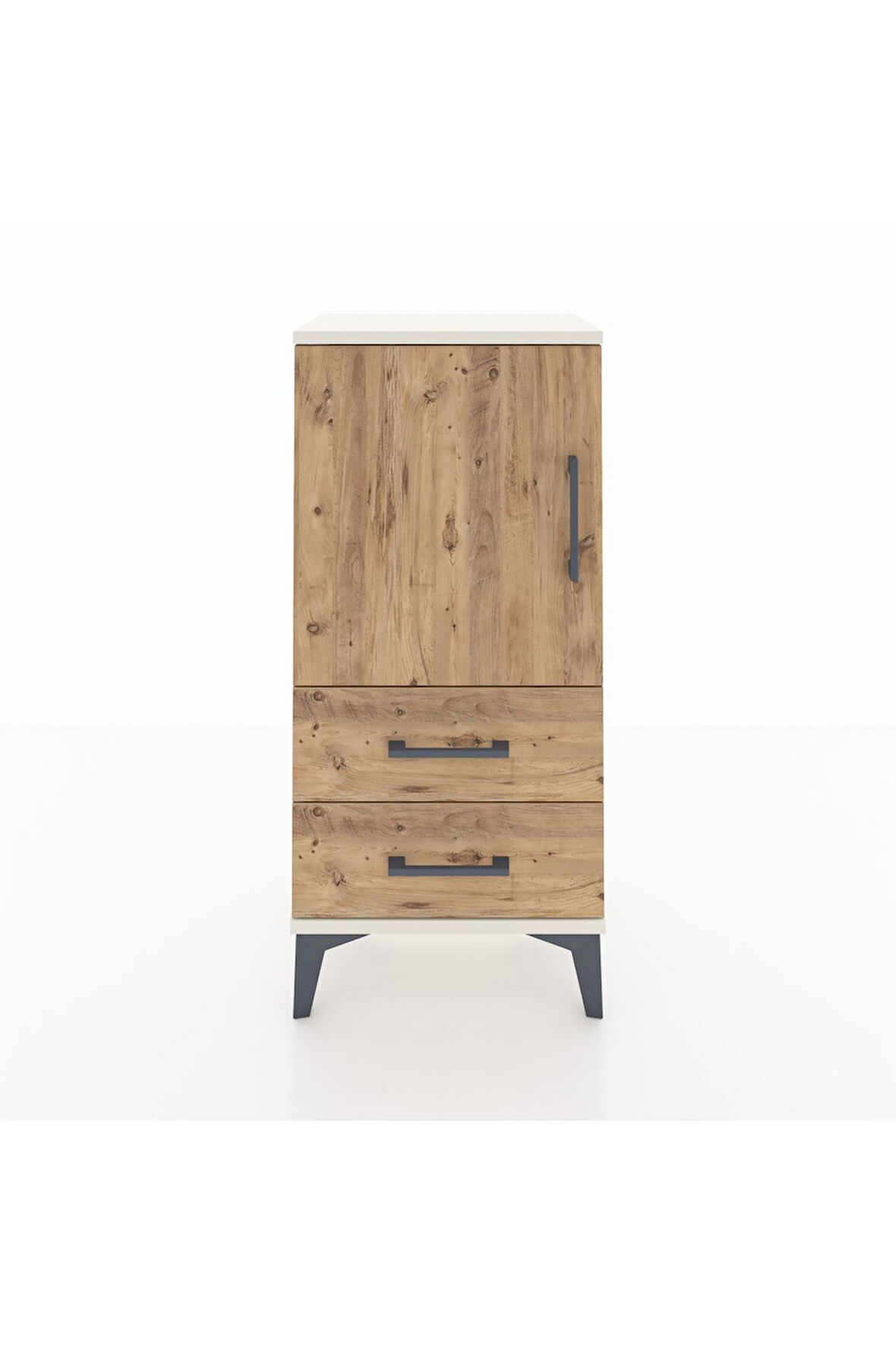 Arges Komodin 2 Raflı 2 Çekmeceli Tek Kapaklı 44x30x96 Aytaşı-Çam