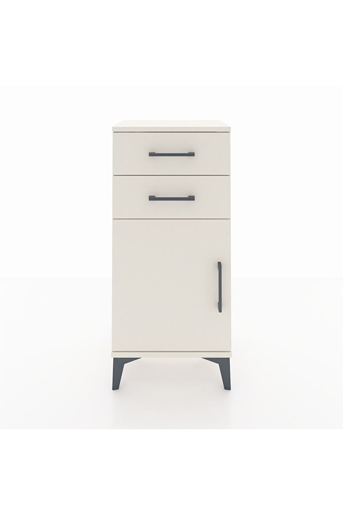 Arges Komodin Tek Raflı 2 Çekmeceli Tek Kapaklı 44x30x96 Aytaşı-Aytaşı