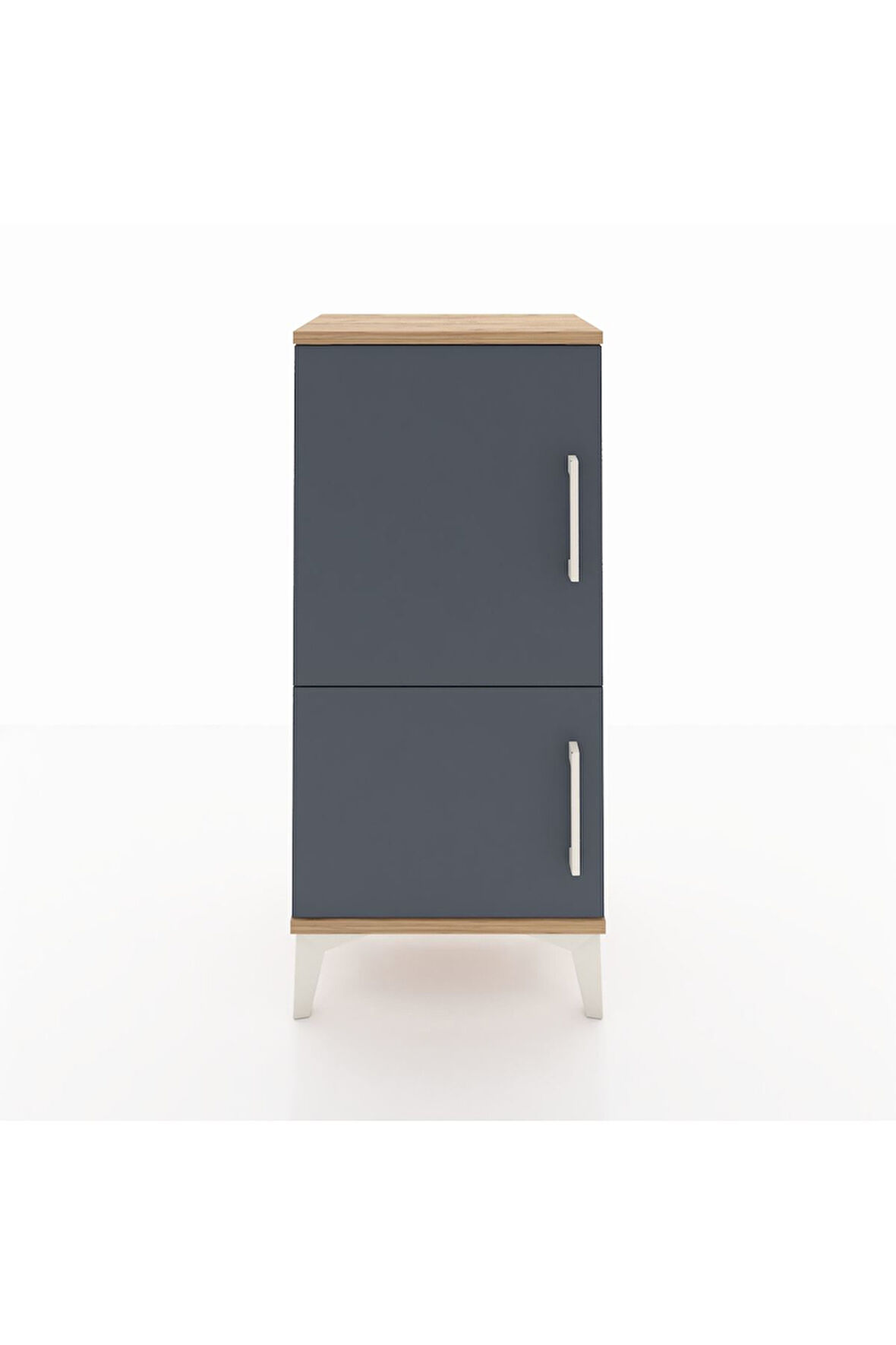 Arges Komodin 3 Raflı 2 Kapaklı 44x30x96 Çam-Antrasit
