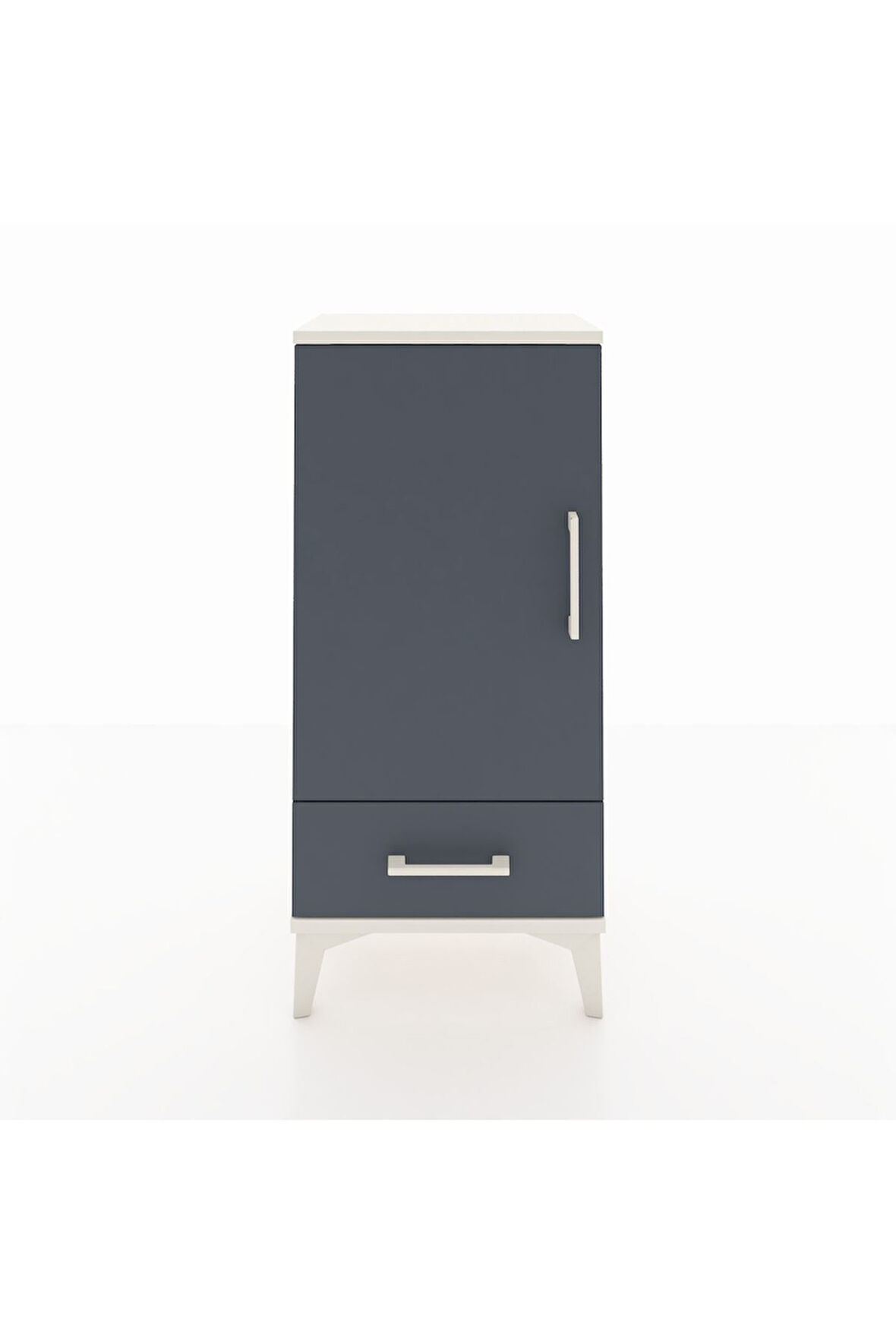 Arges Komodin 3 Raflı Tek Çekmeceli Tek Kapaklı 44x30x96 Aytaşı-Antrasit