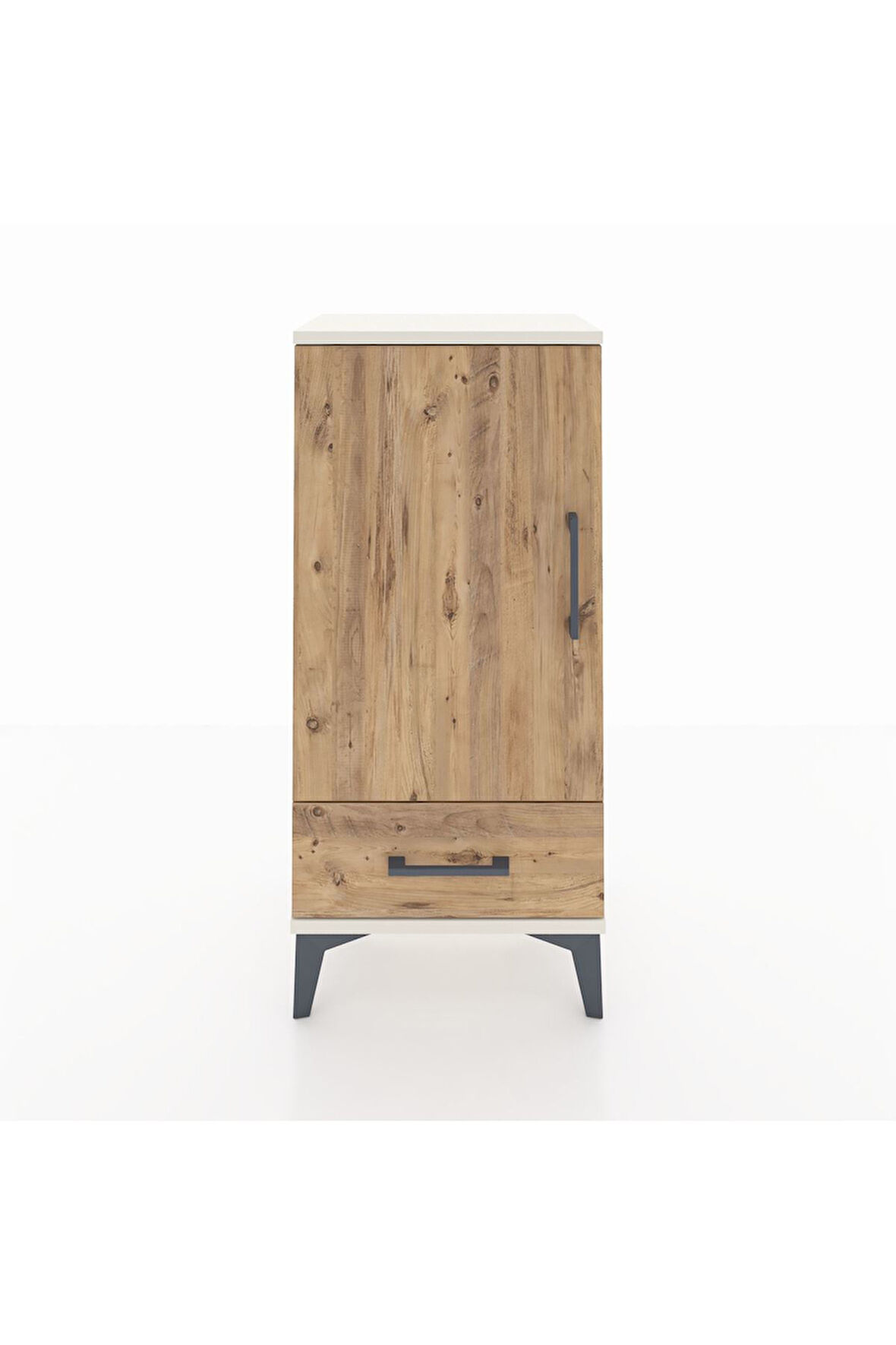 Arges Komodin 3 Raflı Tek Çekmeceli Tek Kapaklı 44x30x96 Aytaşı-Çam