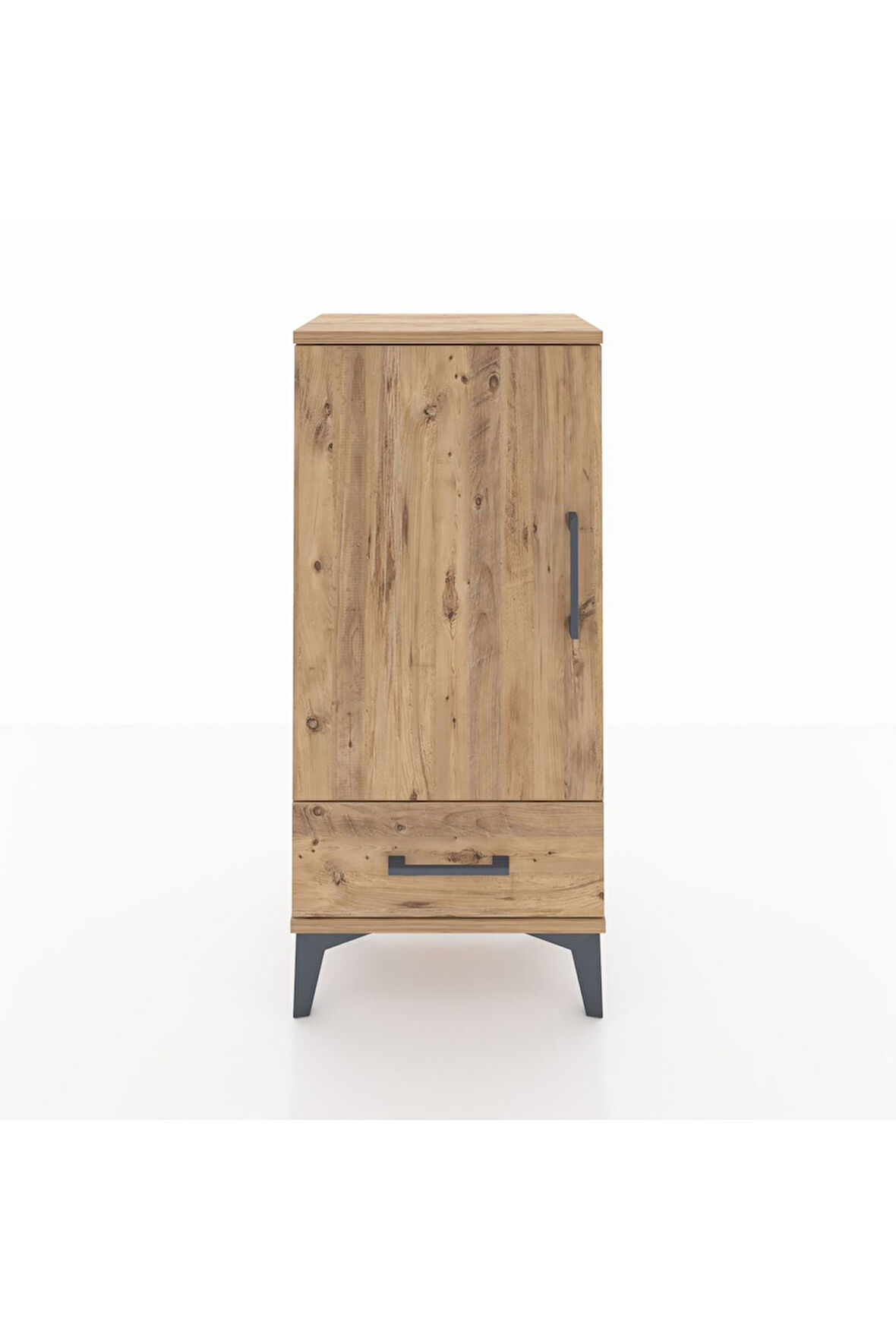 Arges Komodin 3 Raflı Tek Çekmeceli Tek Kapaklı 44x30x96 Çam-Çam