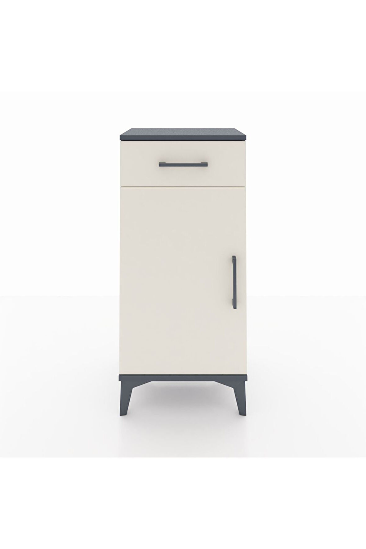 Arges Komodin 2 Raflı Tek Çekmeceli Tek Kapaklı 44x30x96 Antrasit-Aytaşı