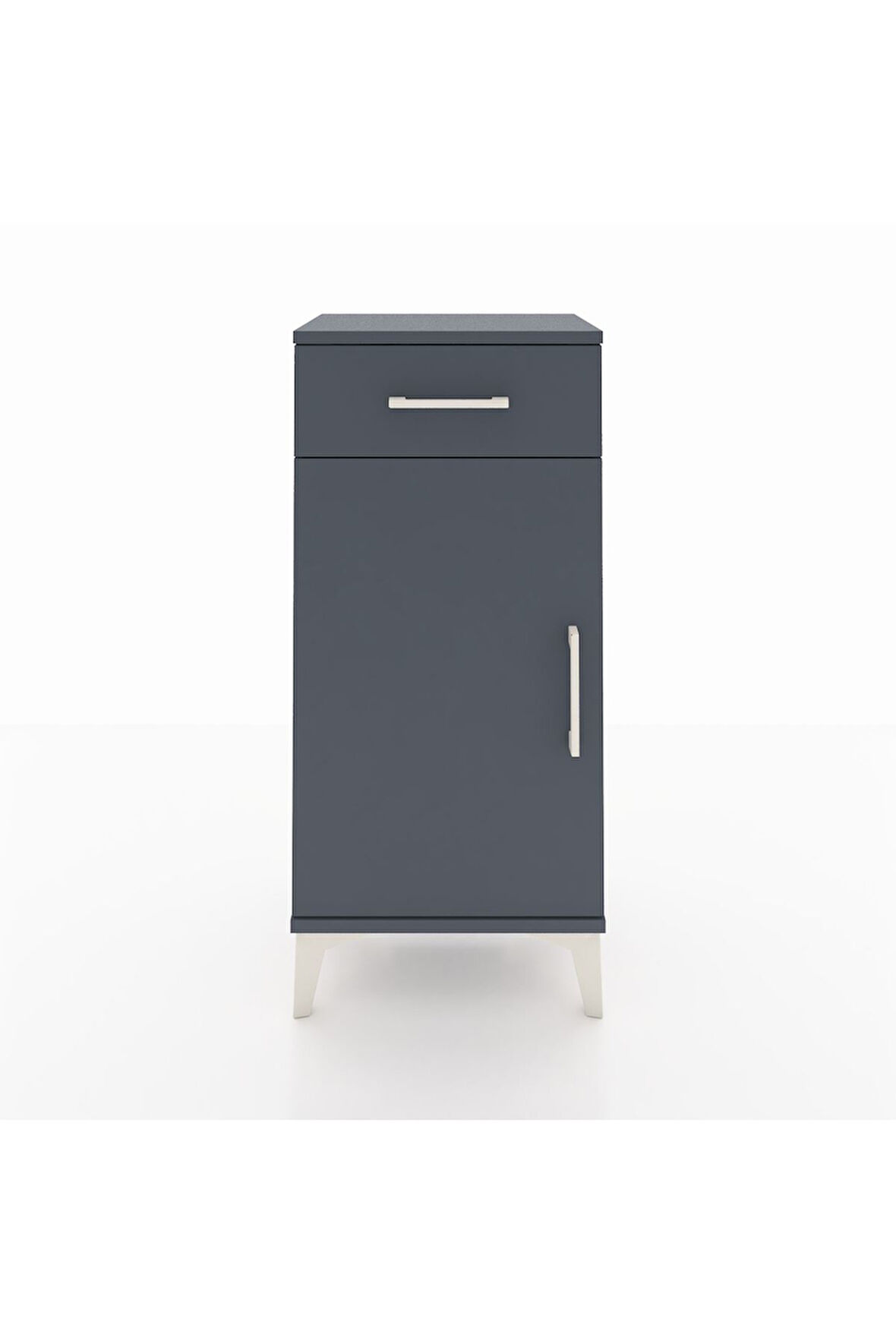 Arges Komodin 2 Raflı Tek Çekmeceli Tek Kapaklı 44x30x96 Antrasit-Antrasit