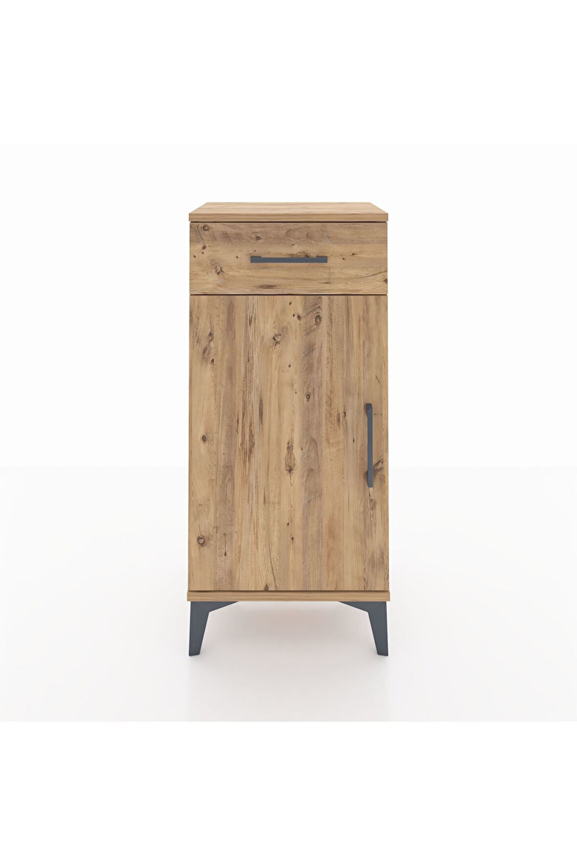 Arges Komodin 2 Raflı Tek Çekmeceli Tek Kapaklı 44x30x96 Çam-Çam