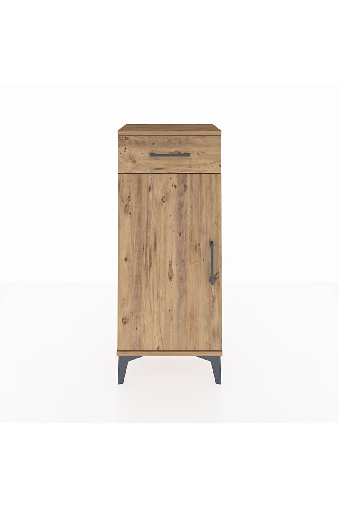 Arges Komodin 2 Raflı Tek Çekmeceli Tek Kapaklı 44x30x106 Çam-Çam