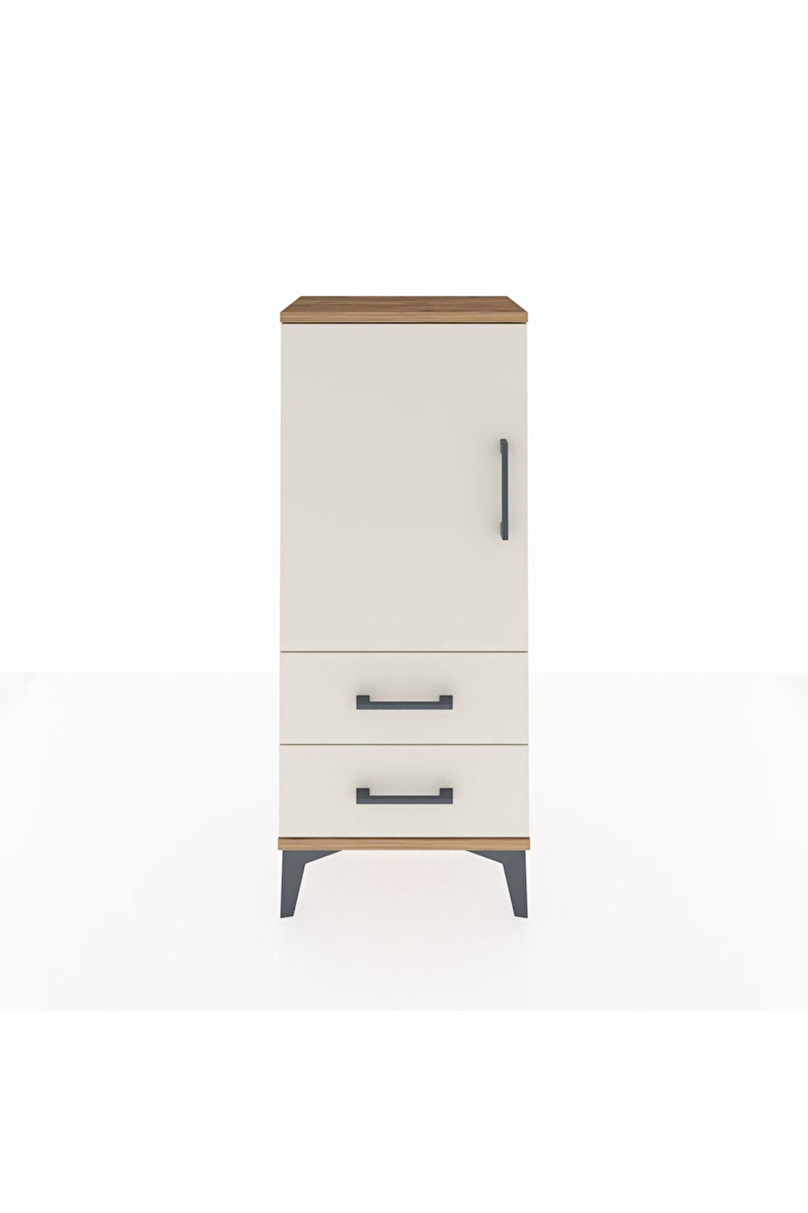 Arges Komodin 2 Raflı 2 Çekmeceli Tek Kapaklı 44x30x106 Çam-Aytaşı