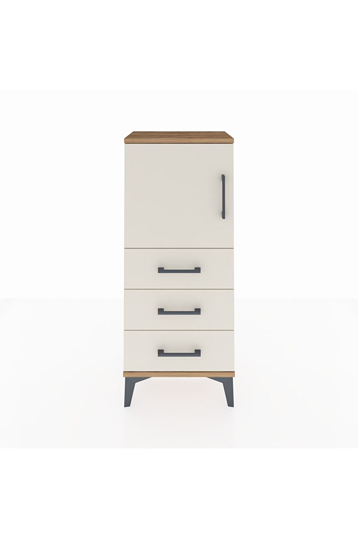 Arges Komodin 2 Raflı 3 Çekmeceli Tek Kapaklı 44x30x106 Çam-Aytaşı