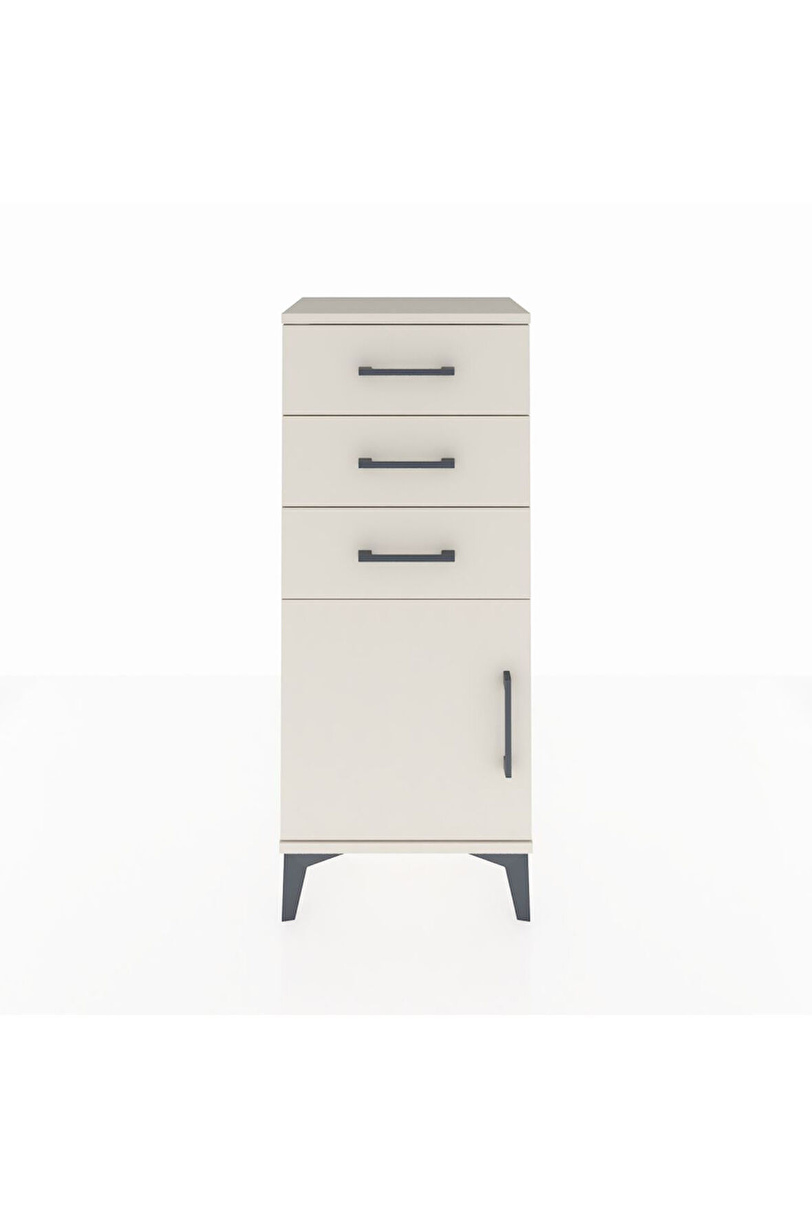 Arges Komodin Tek Raflı 3 Çekmeceli Tek Kapaklı 44x30x106 Aytaşı-Aytaşı