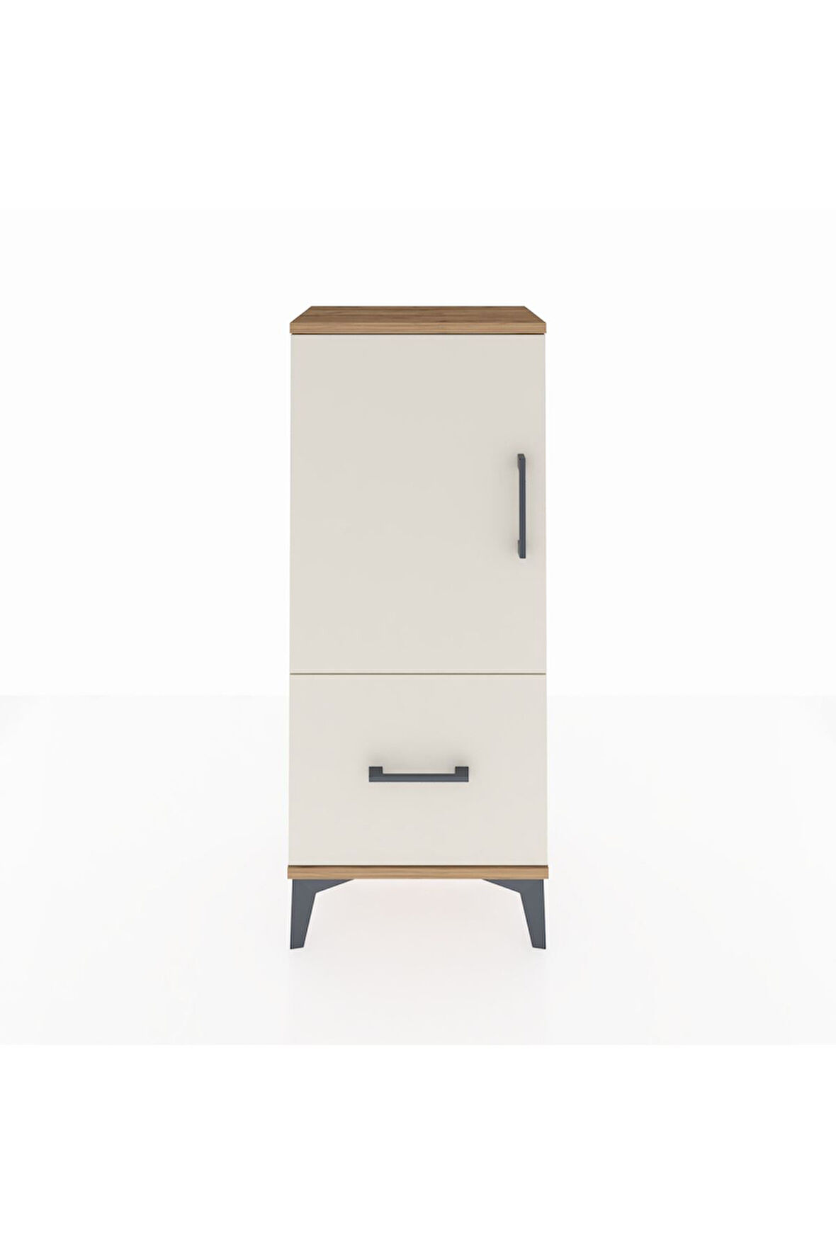 Arges Komodin 2 Raflı Tek Çekmeceli Tek Kapaklı 44x30x106 Çam-Aytaşı